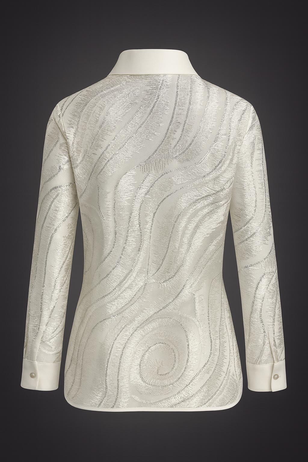 Lurex Jakarlı Abiye Gömlek