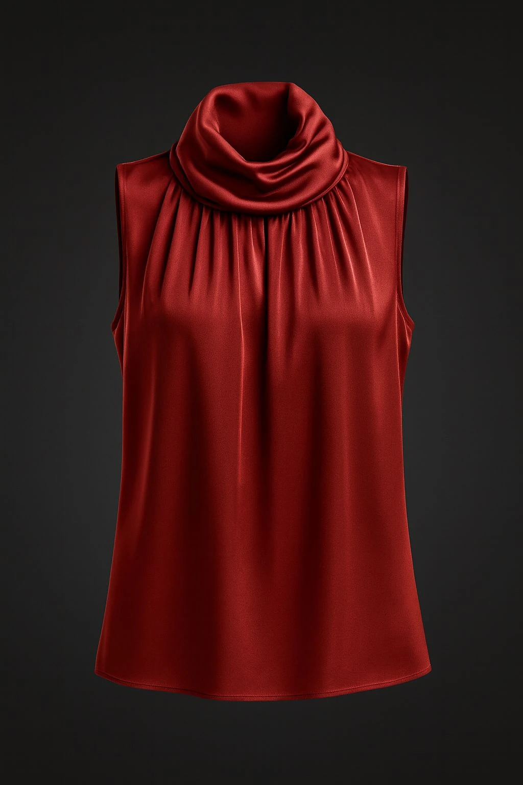 Reglan Kol Boğazlı Saten Bluz - Bordo