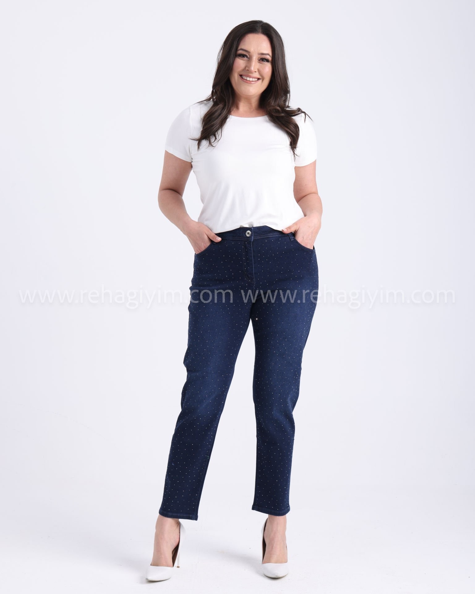 Lisa Taşlı Kot Pantolon