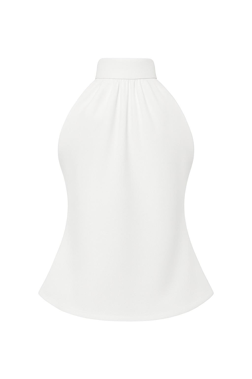 Halter Yaka Kolye Detaylı Krep Bluz