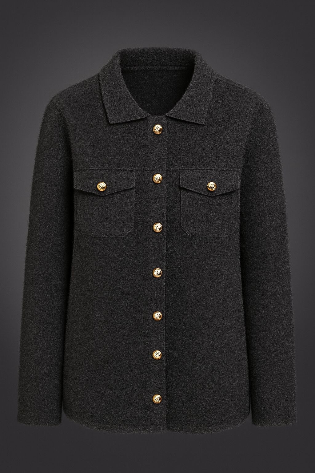 Gold Düğmeli Bukle Ceket Gömlek