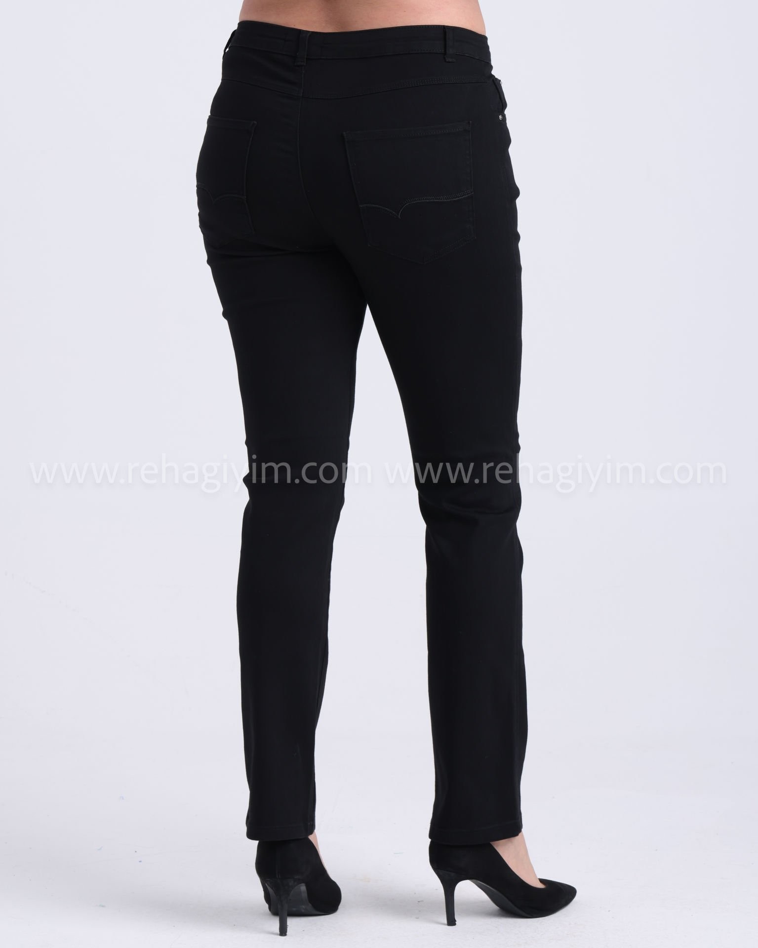 Cotton Boru Paça Kanvas Pantolon | Siyah