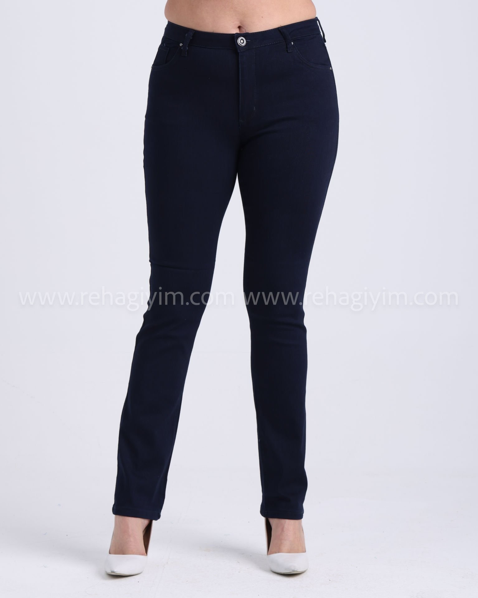 Cotton Boru Paça Kanvas Pantolon |Lacivert