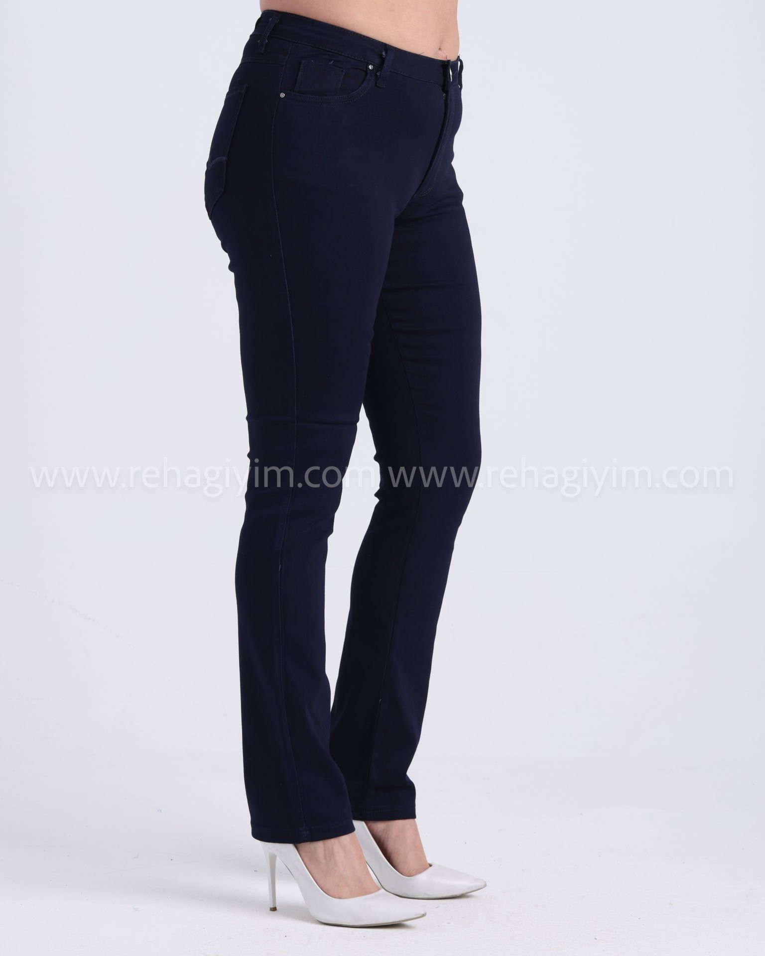 Cotton Boru Paça Kanvas Pantolon |Lacivert
