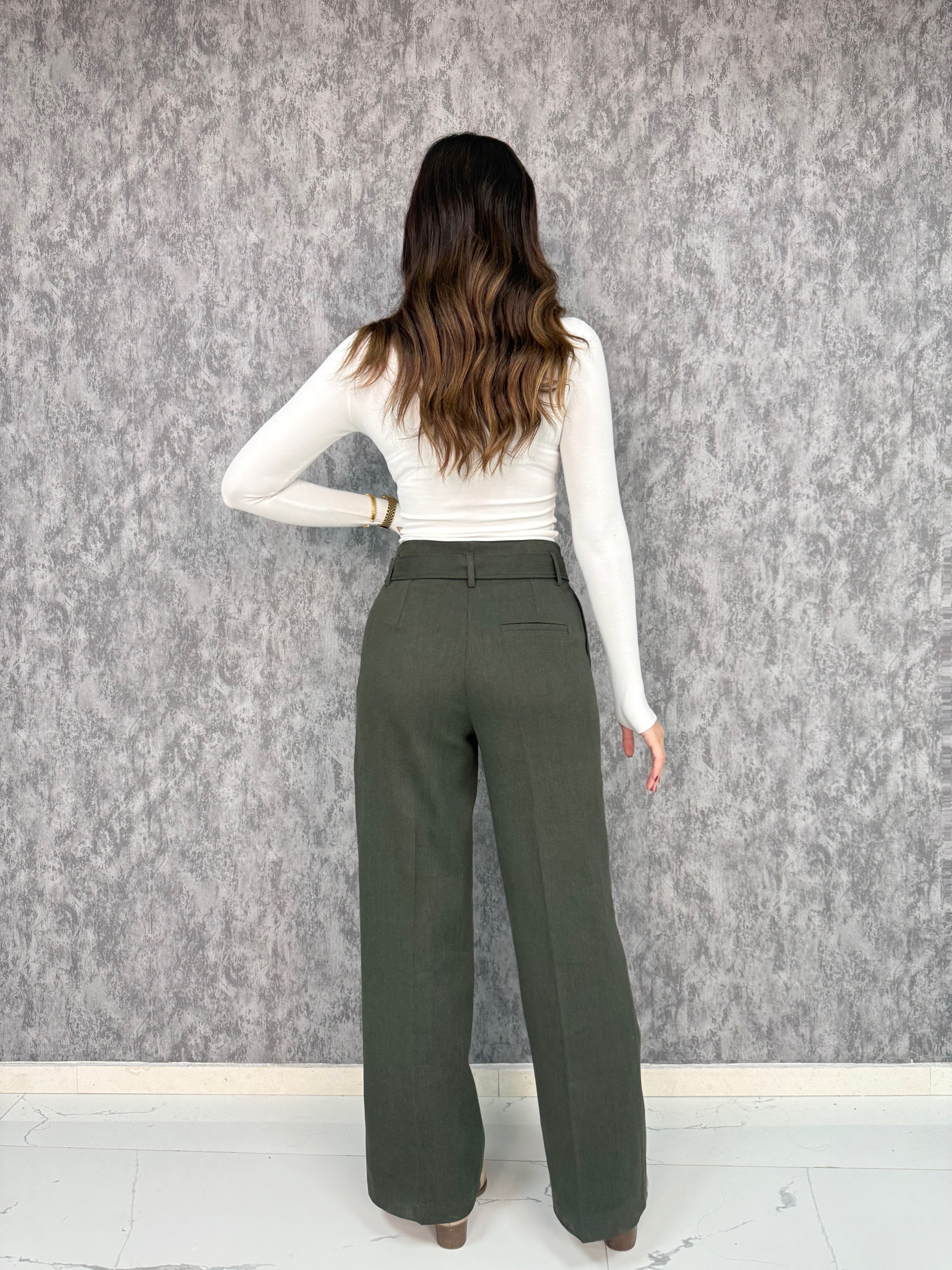 Gabardin Palazzo Pantolon