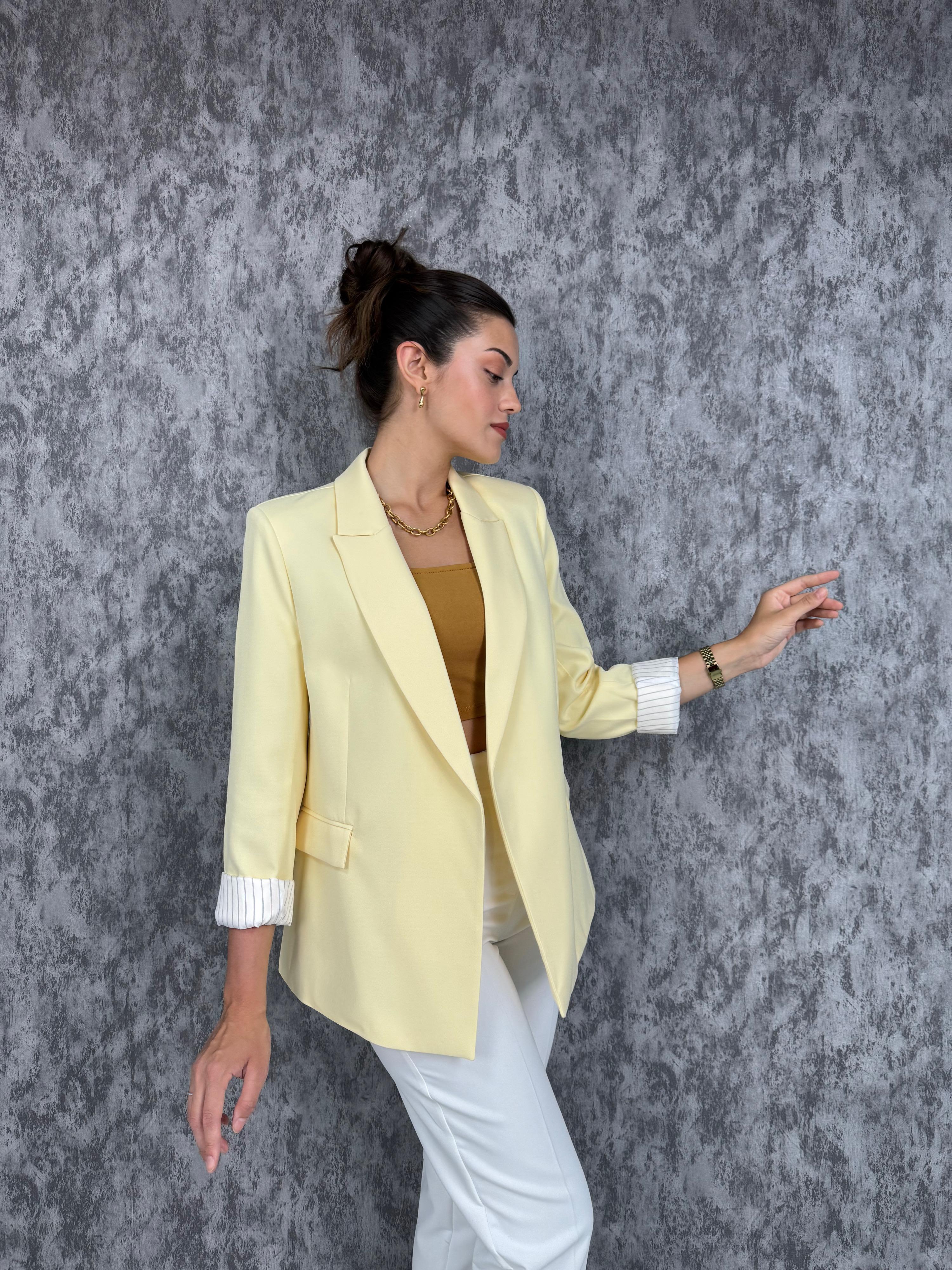 Blazer Ceket - Açık Sarı