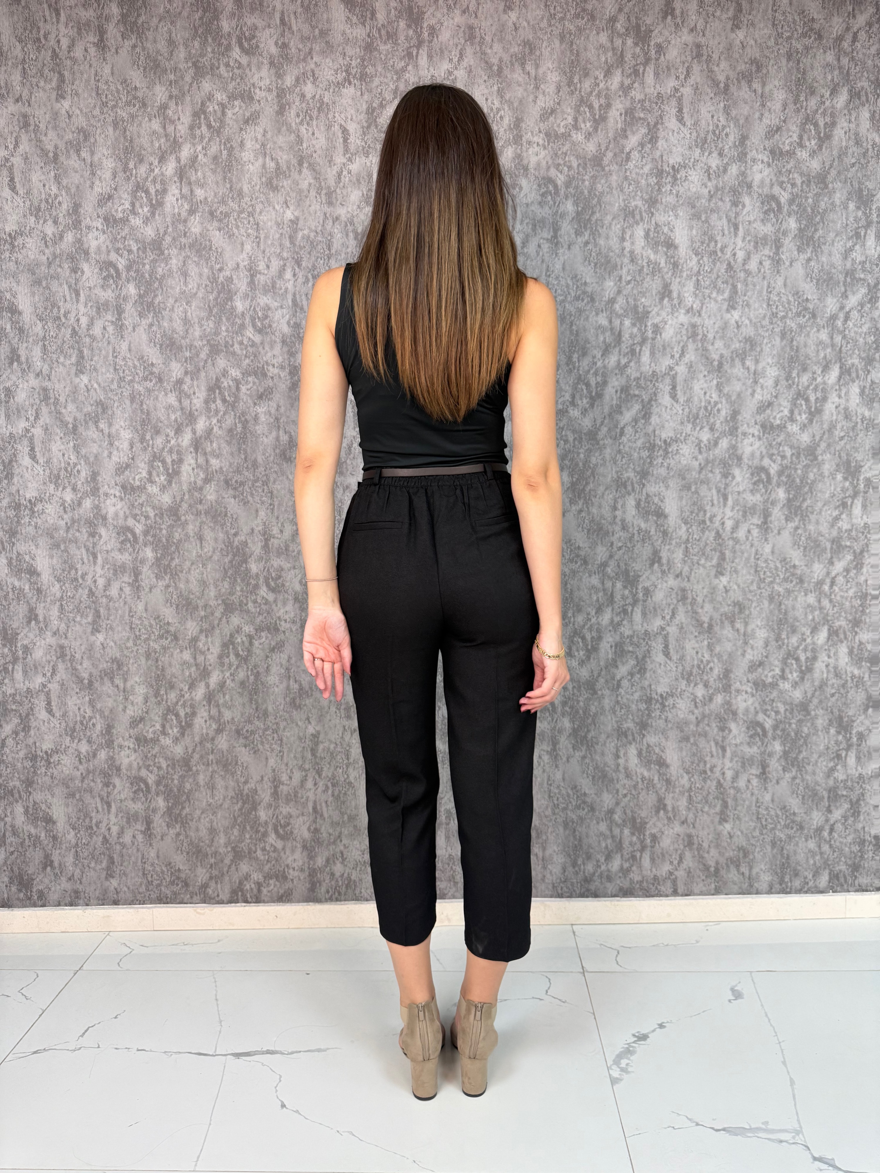 Kemerli Yüksek Bel Havuç Pantolon