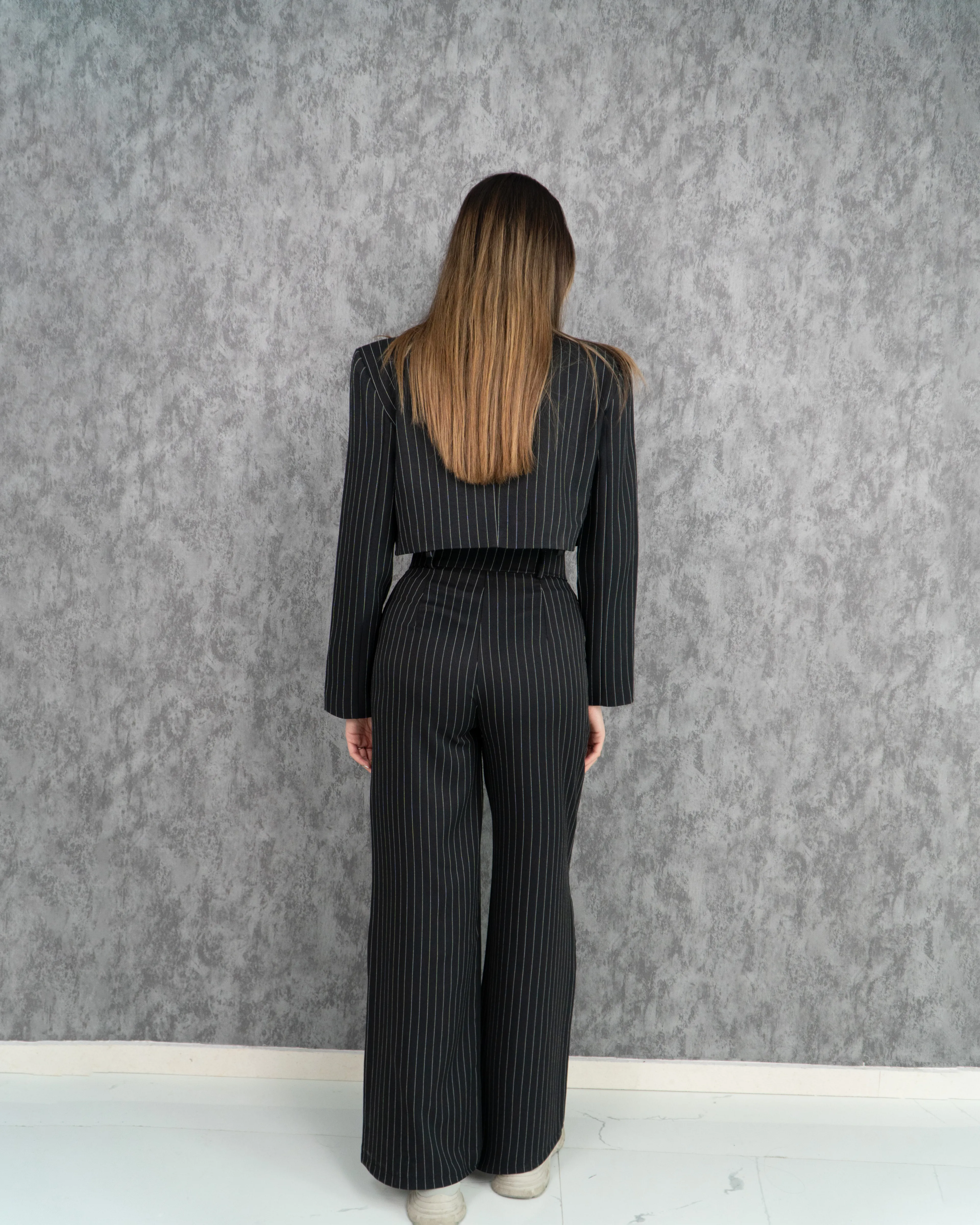 Crop Ceketli Takım Elbise