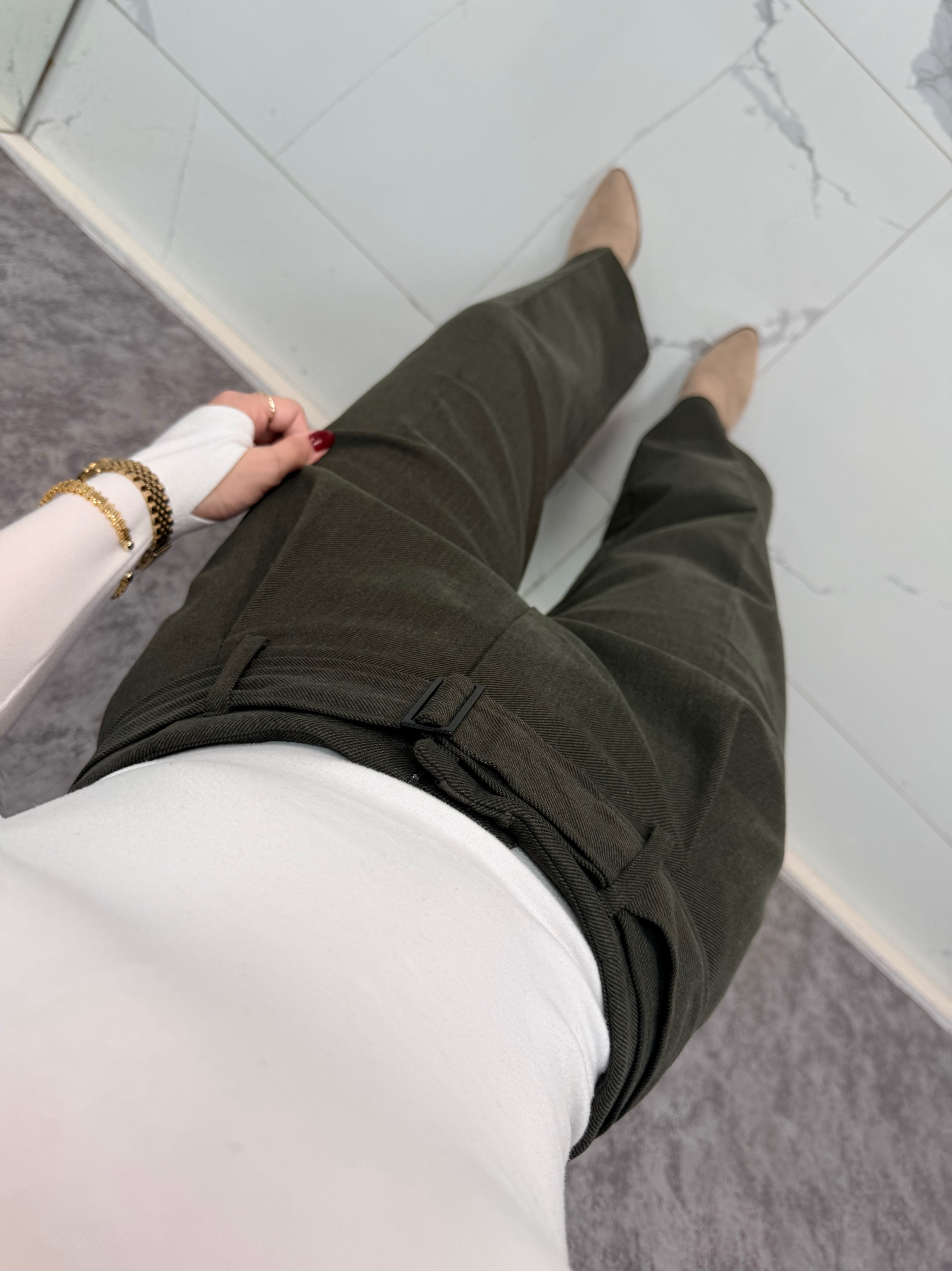 Gabardin Palazzo Pantolon