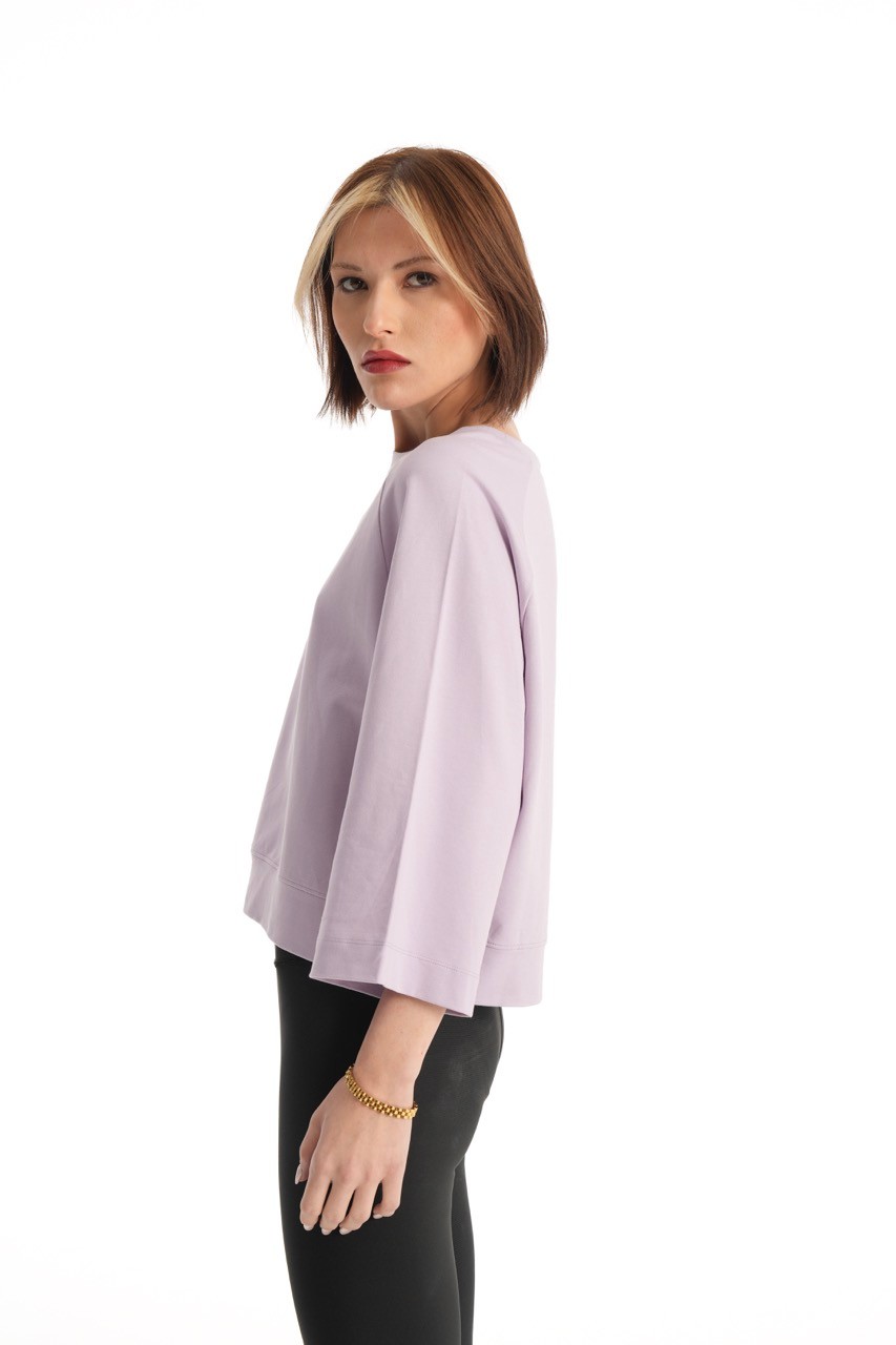 Lilac Cupro Crop Sweat