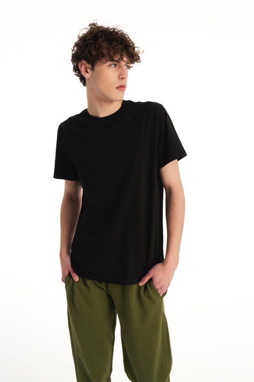 Siyah Unisex Oversize Basic T-Shirt