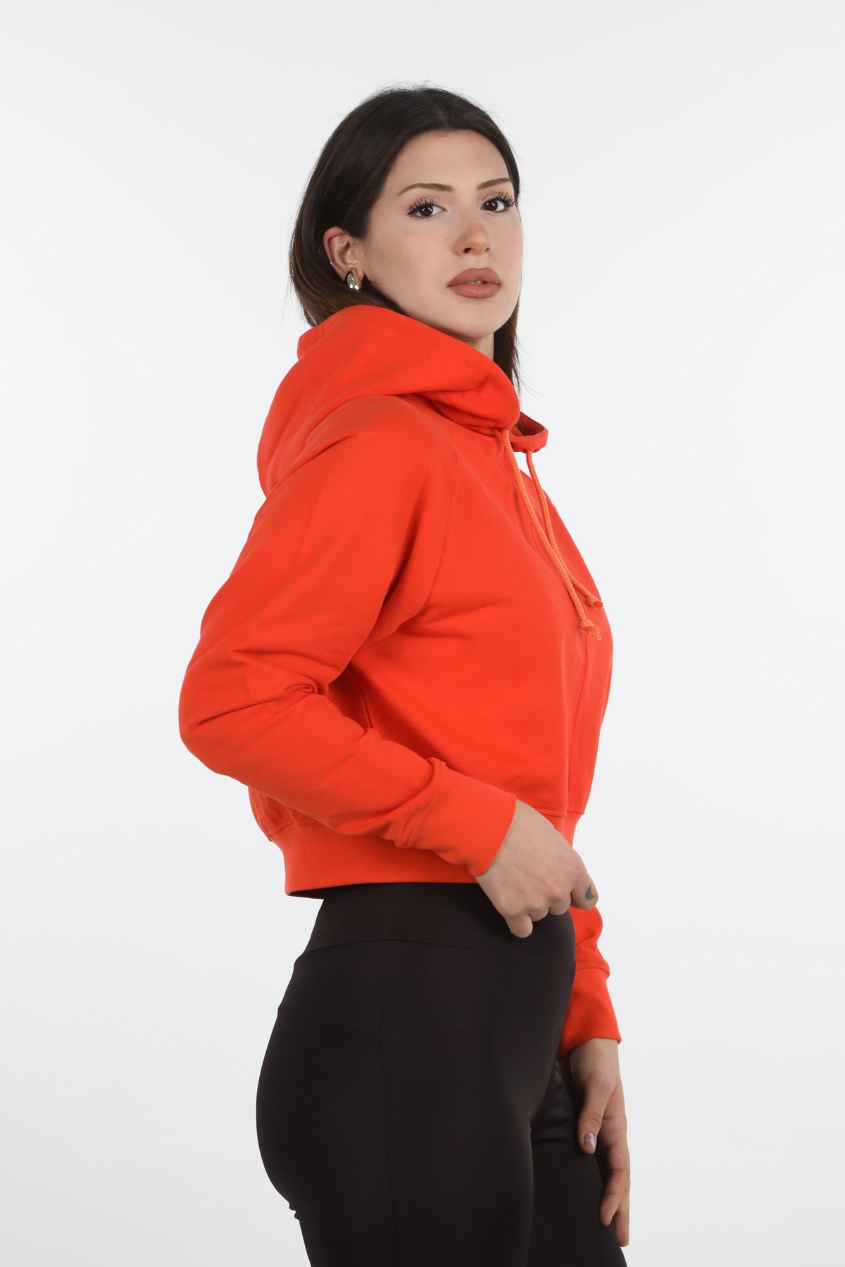 Turuncu Crop Serisi Sweatshirt