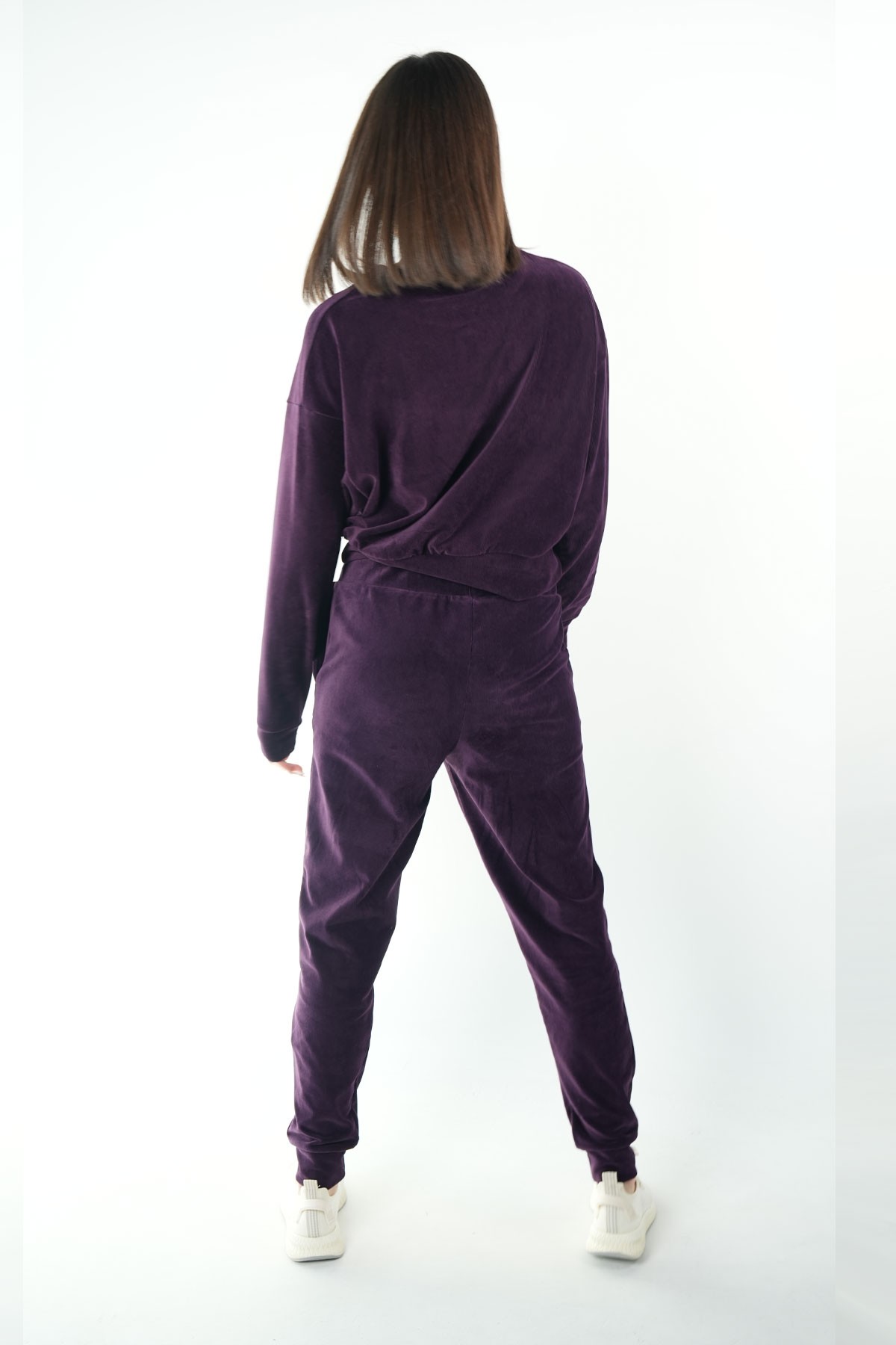 Purple Velvet Tracksuit Set