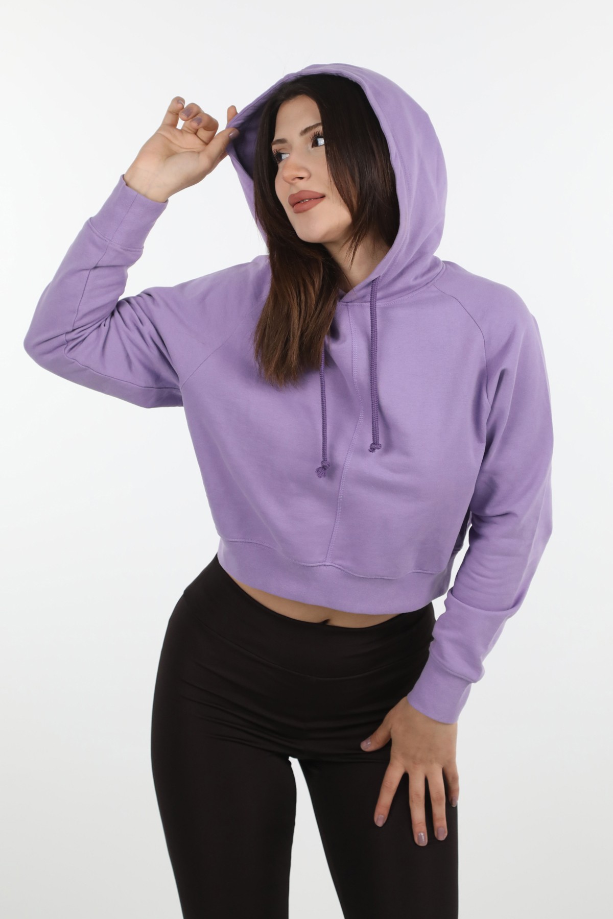 Mor Crop Serisi Sweatshirt