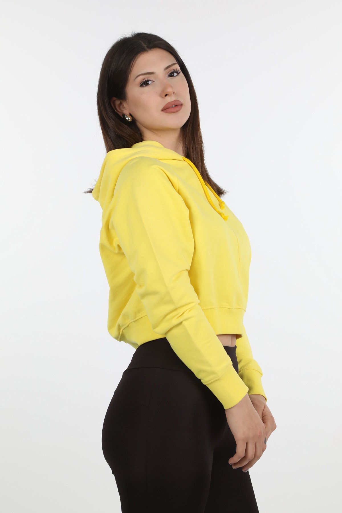 Koyu Sarı Crop Serisi Sweatshirt