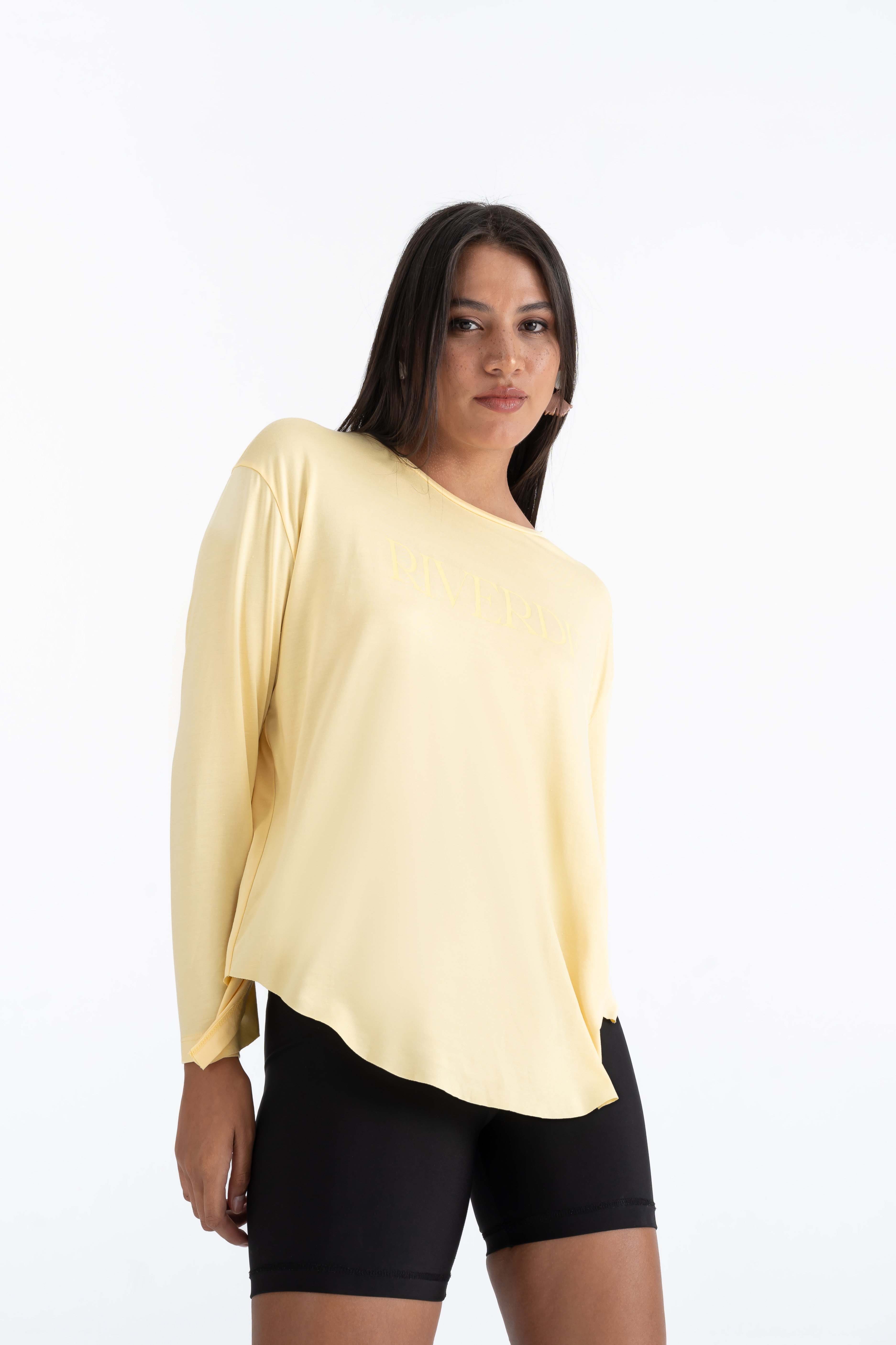 Sarı Uzun Kollu Cupro T-Shirt