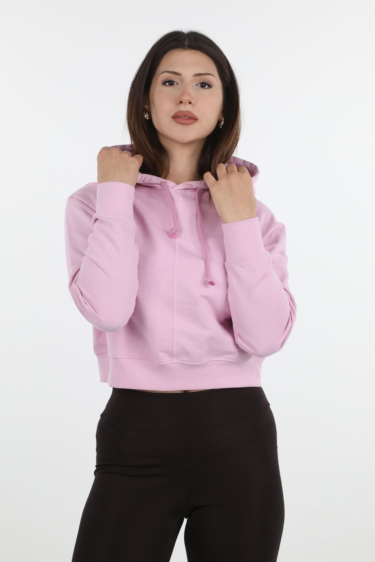 Pembe Crop Serisi Sweatshirt