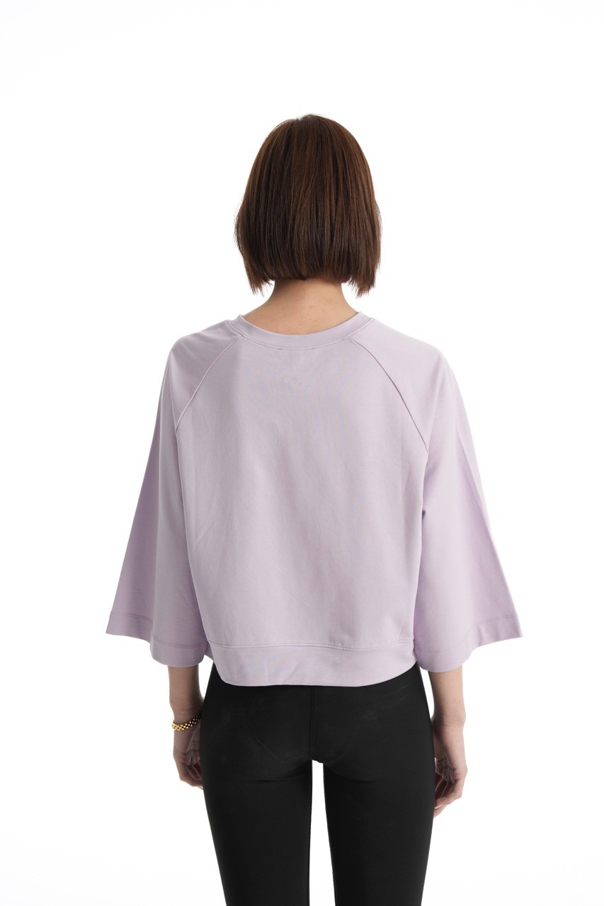 Lilac Cupro Crop Sweat