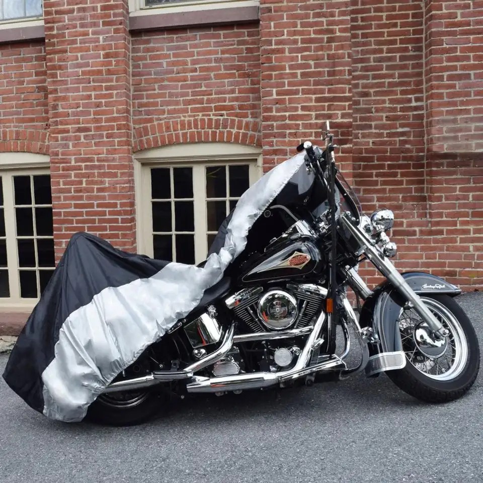 Tüm mevsim su geçirmez motosiklet örtüsü Anti-UV motosiklet kapak ağır Oxford baskılı takviyeli kapak motosiklet