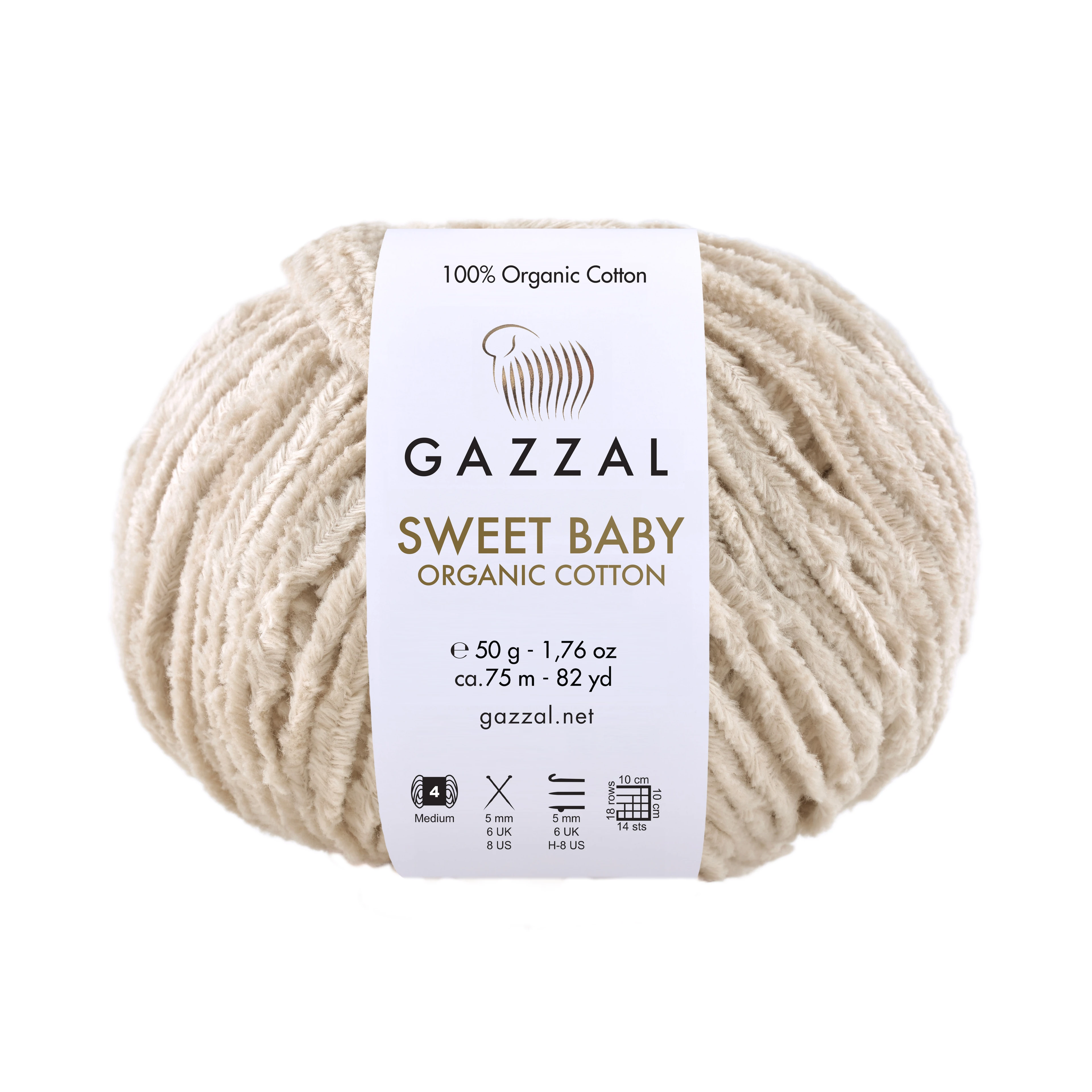 Gazzal Sweet Baby Organic Cotton 50gr 75mt El Örgü Ipliği