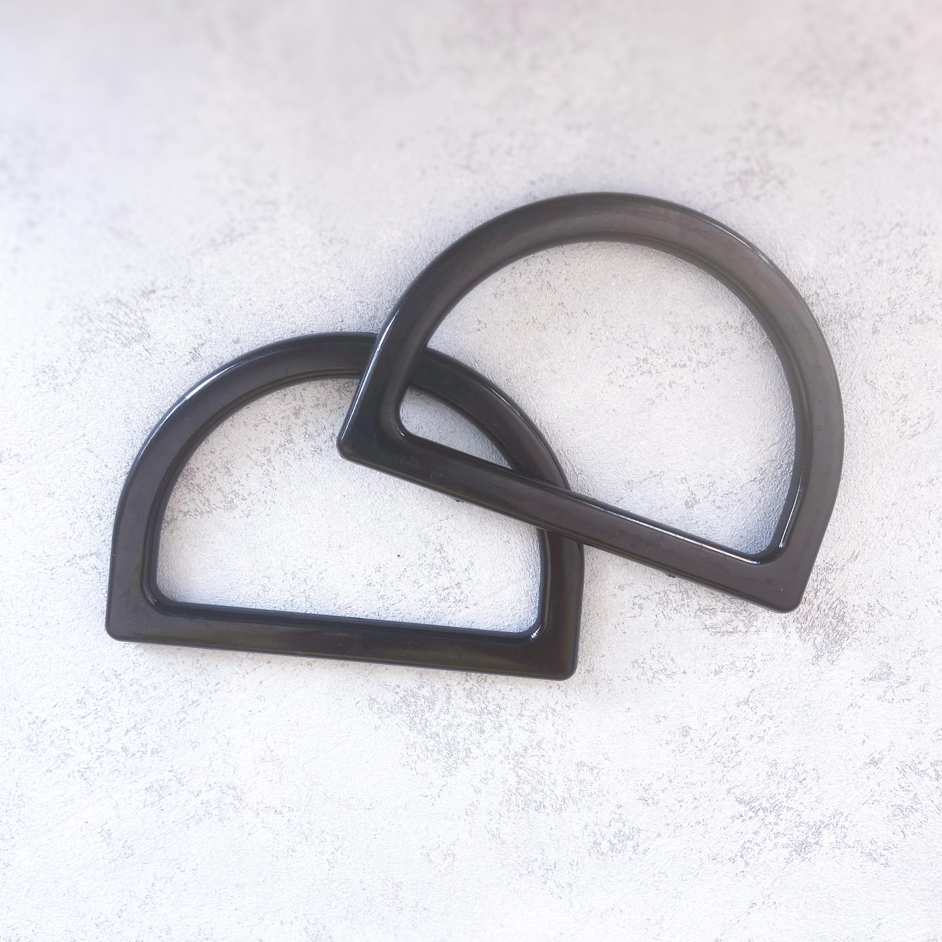 Siyah Klasik Çanta Sapı Plastik 12.5x9cm Çift 