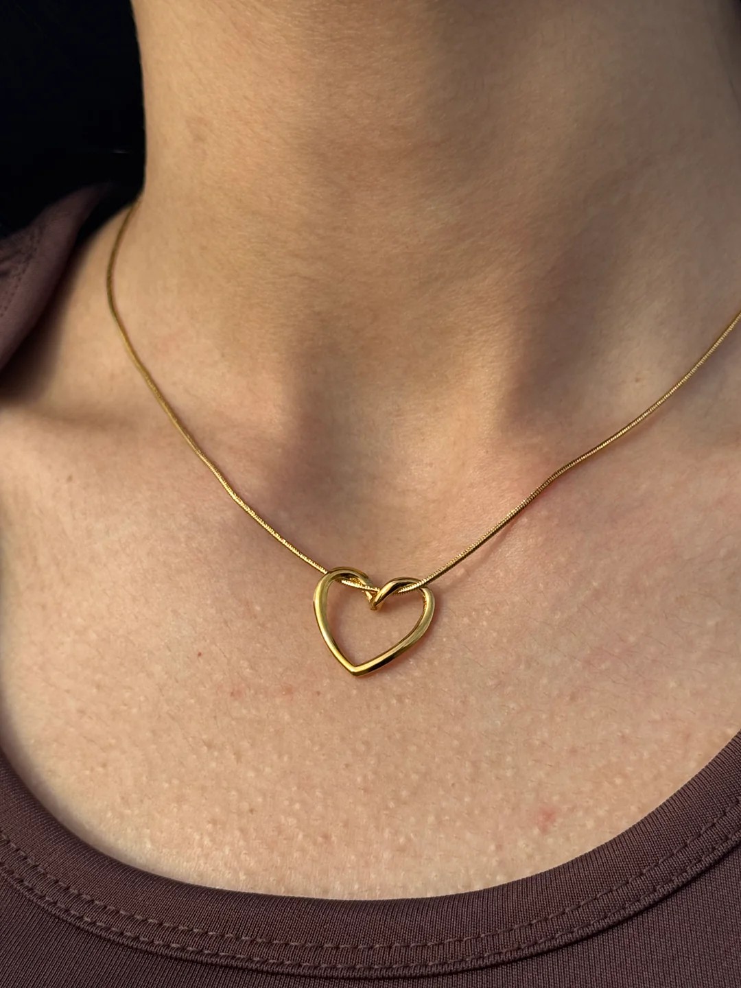Kalpli Çelik Gold Kolye