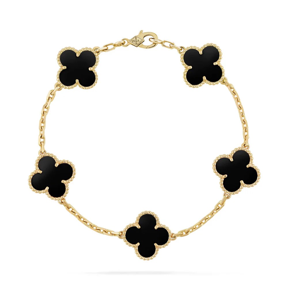 Yonca Siyah Gold Bileklik