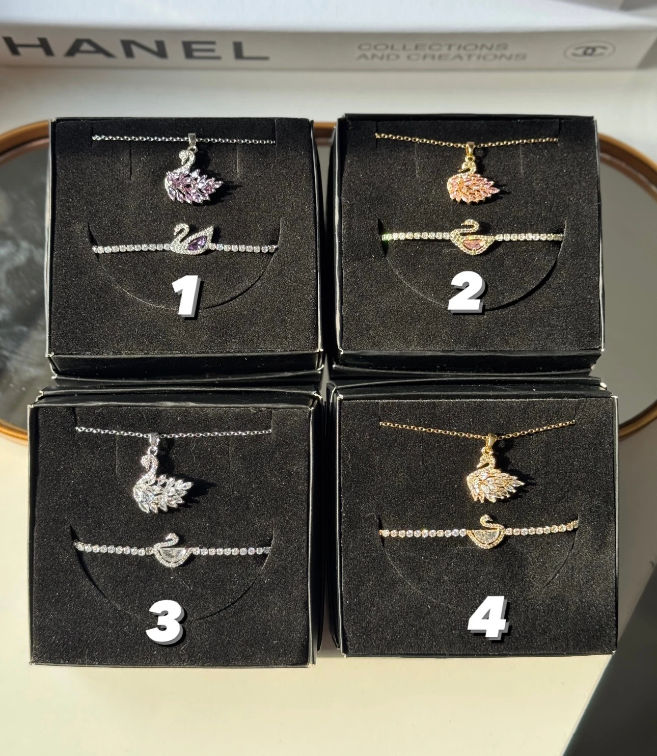 Kuğulu Kolye + Bileklik Seti