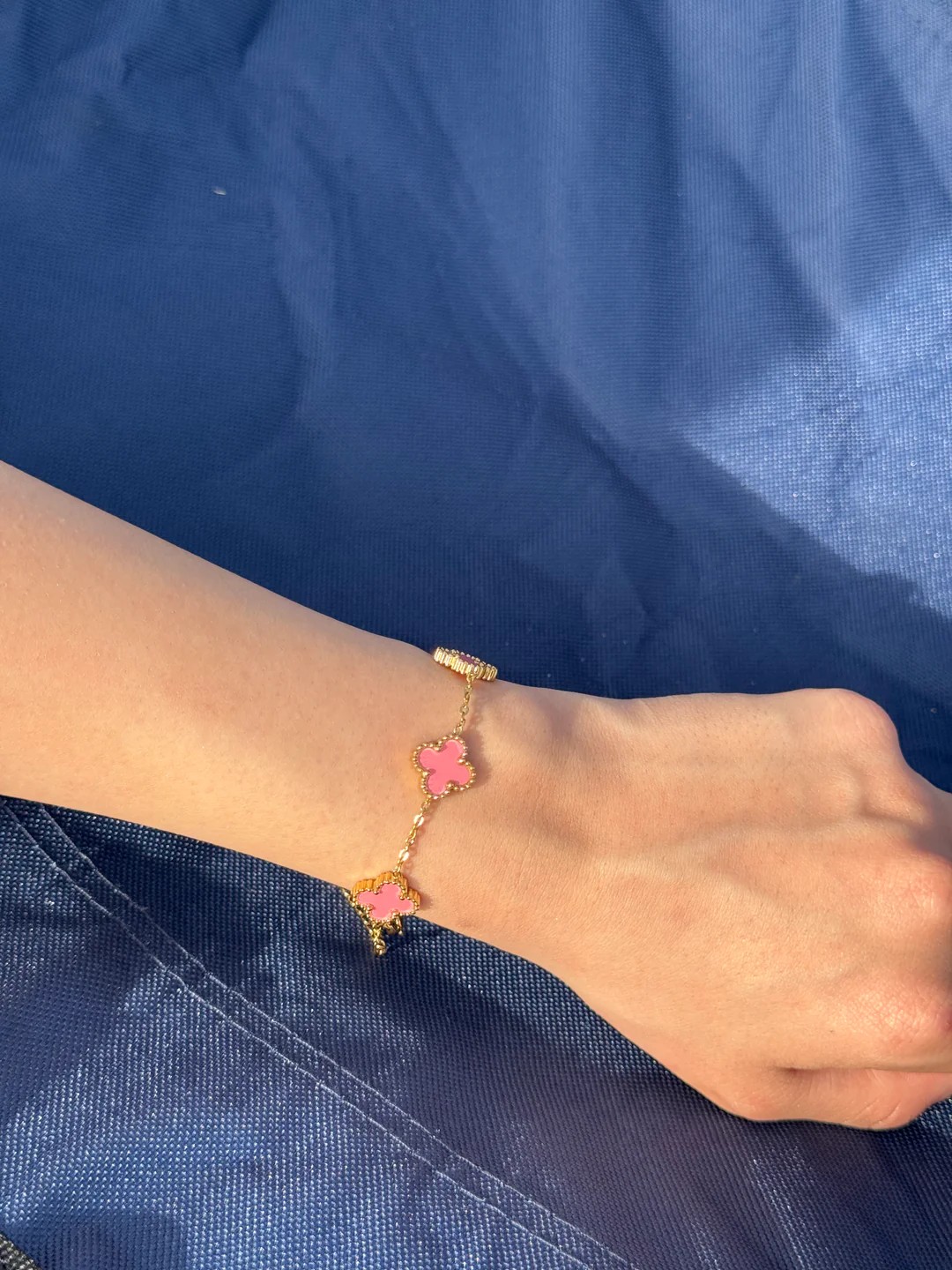 Yonca Pembe Gold Bileklik