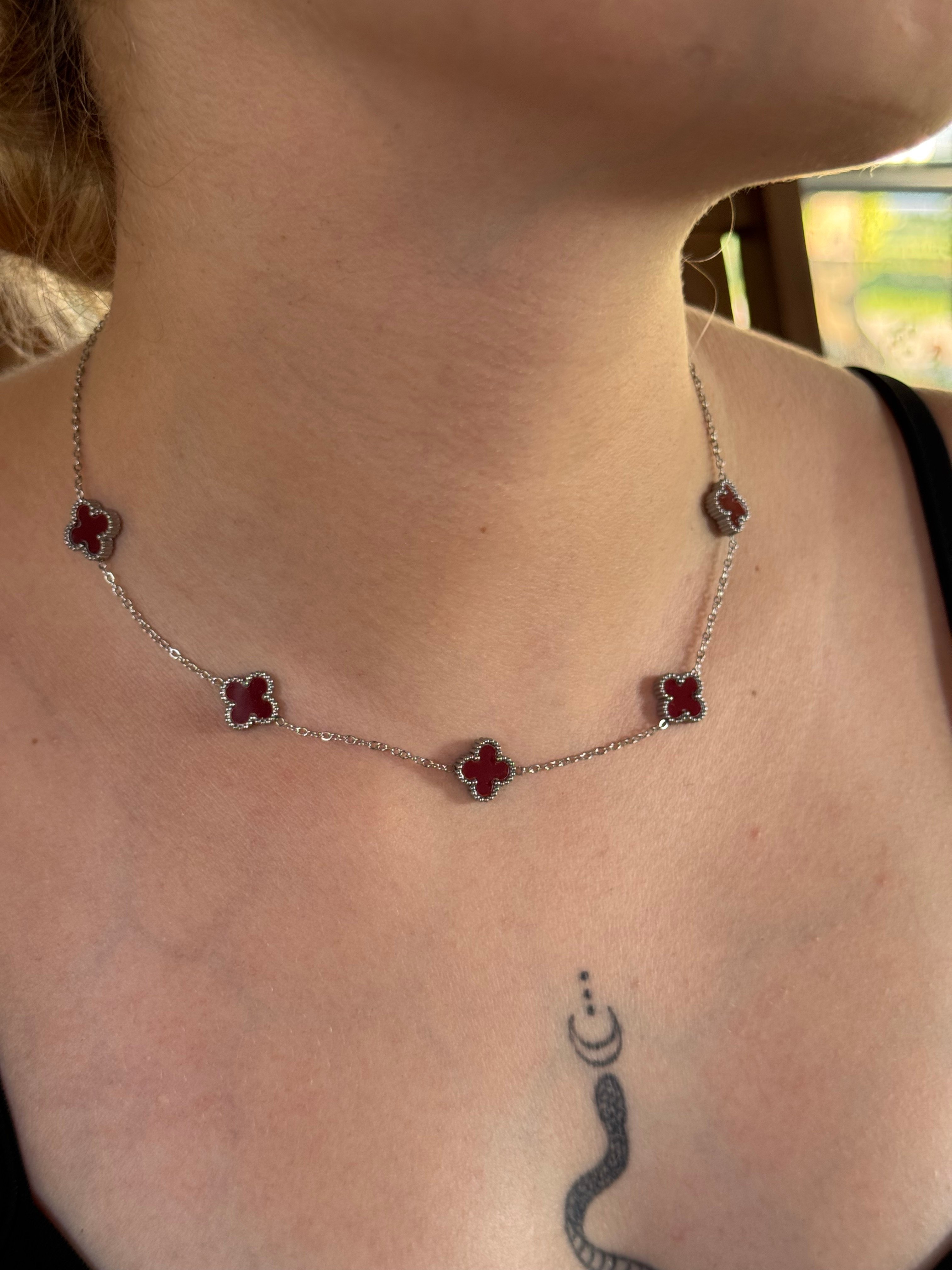 BORDO YONCA KOLYE