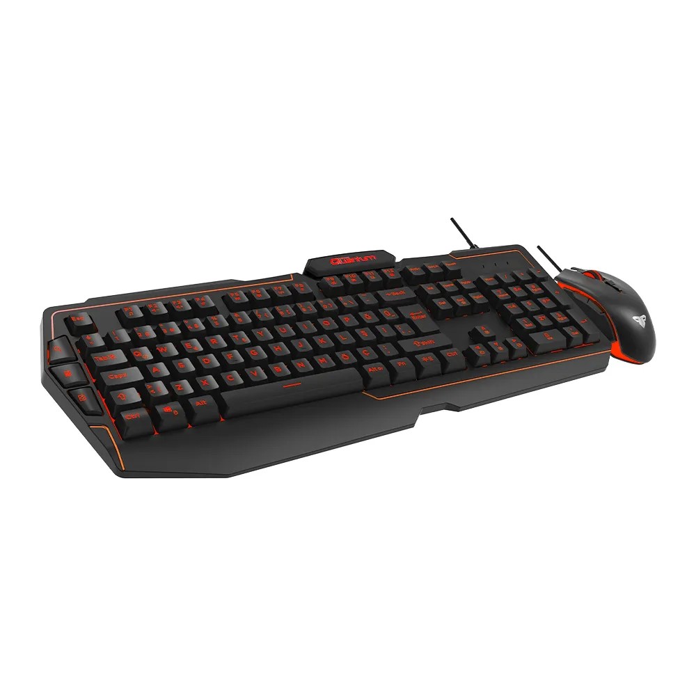 Kablolu Klavye Mouse Set Gaming-Quantum Gaming QG-Q6168 3 Renkli Arkadan Aydınlatmalı+3600Dpi Mouse *2yıl Garanti*