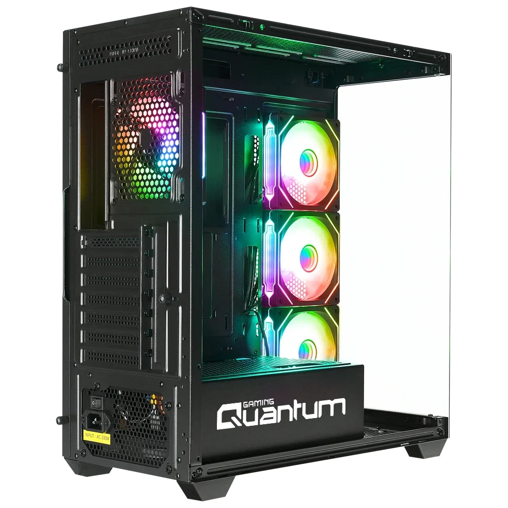 Quantum Gaming AquaRGB AQRY7RX0XT Ryzen 7 5700X 32GB DDR5 1TB NVMe RX9060XT 16GB Fdos Gaming Desktop