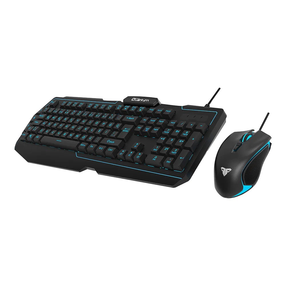 Kablolu Klavye Mouse Set Gaming-Quantum Gaming QG-Q6168 3 Renkli Arkadan Aydınlatmalı+3600Dpi Mouse *2yıl Garanti*