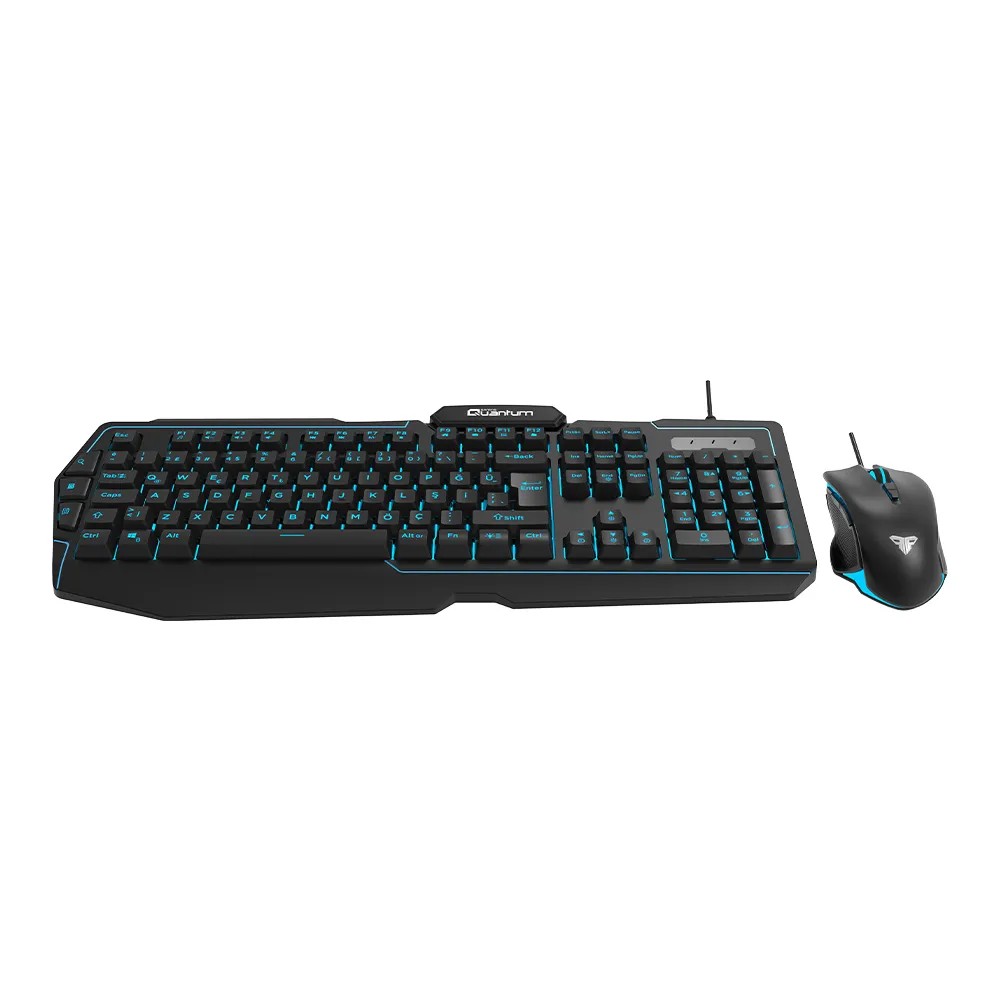 Kablolu Klavye Mouse Set Gaming-Quantum Gaming QG-Q6168 3 Renkli Arkadan Aydınlatmalı+3600Dpi Mouse *2yıl Garanti*