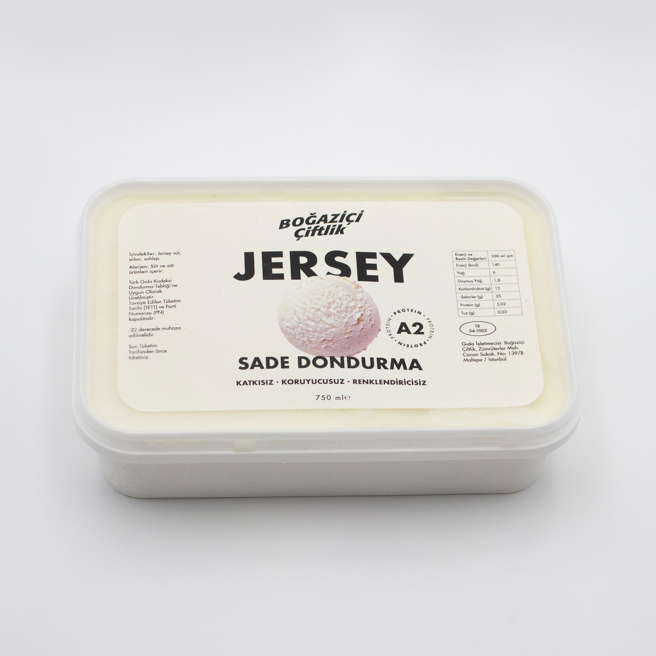 Jersey Sütlü Sade Dondurma