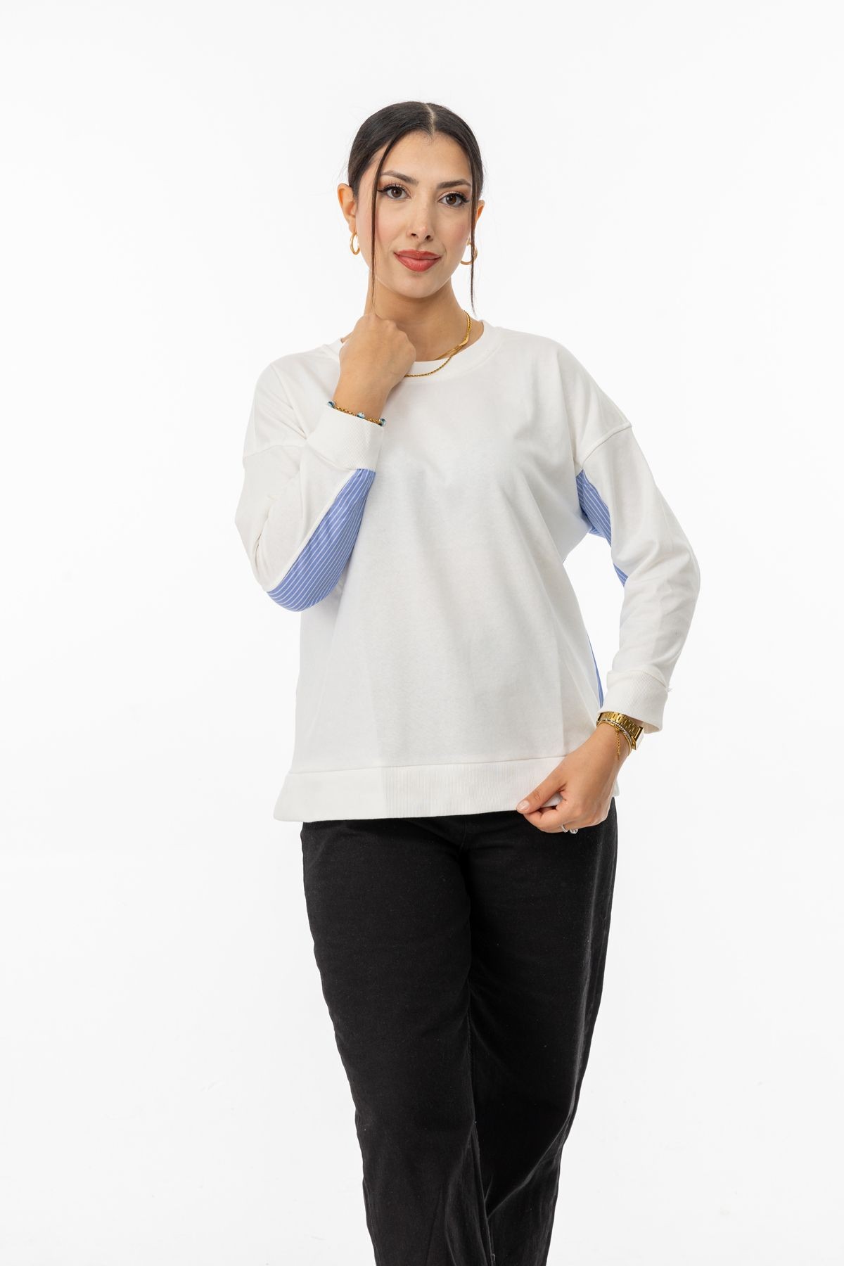 Yüksel Ergül 6040 Arka Garnili Sweatshirt
