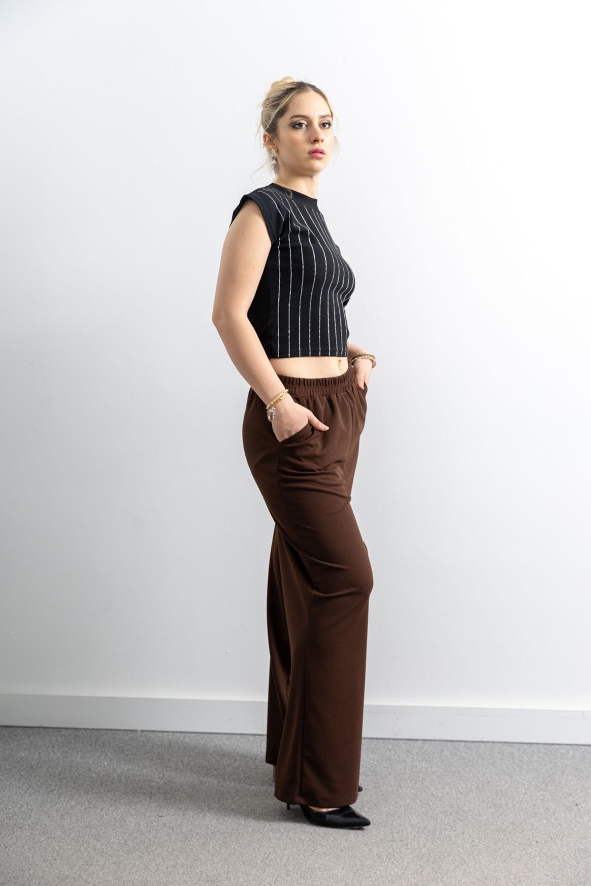 Kadın Scuba Krep Oversize Kesim Pantolon