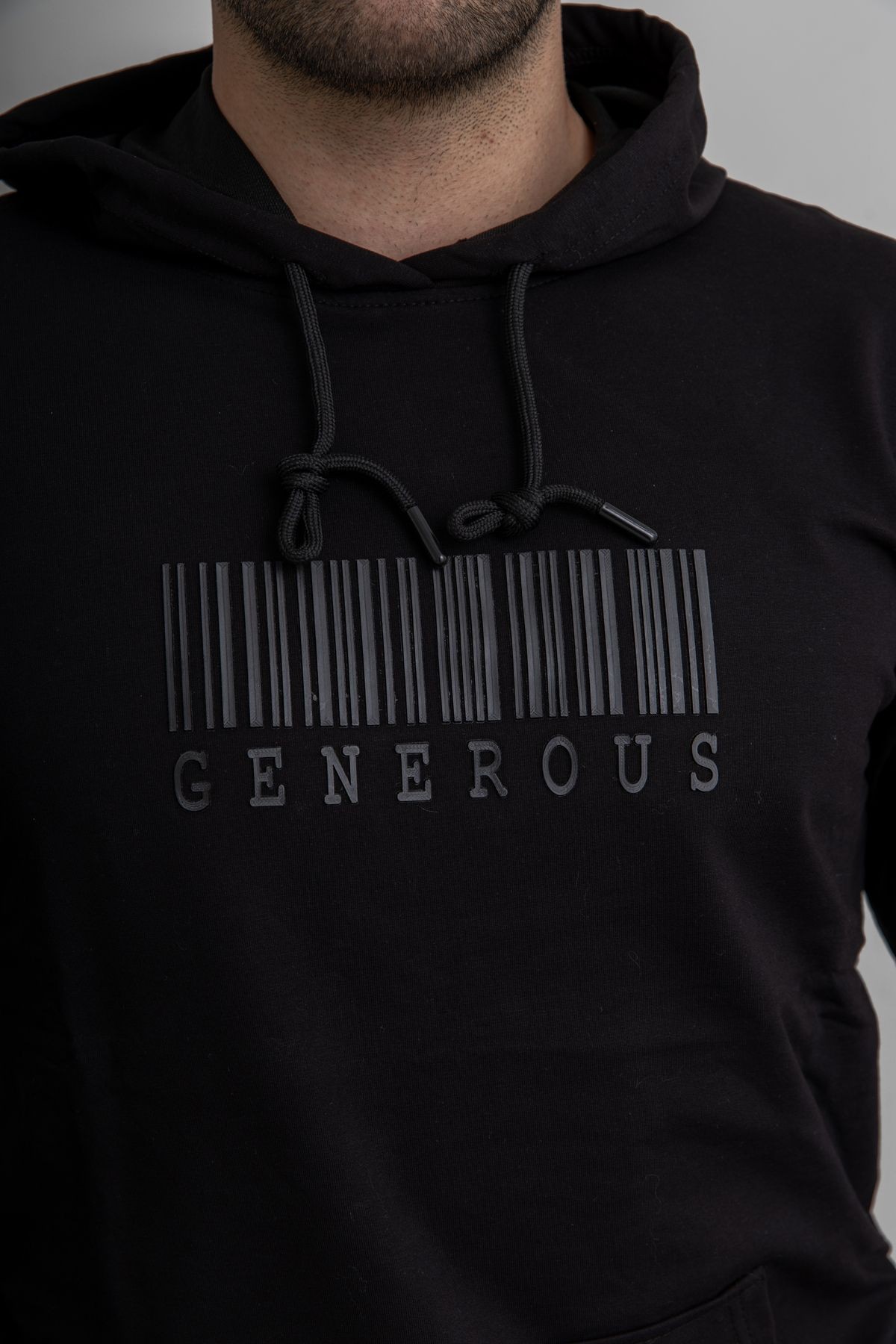 Erkek 8313 Kapüşonlu Uzun Kollu Baskılı Sweatshirt