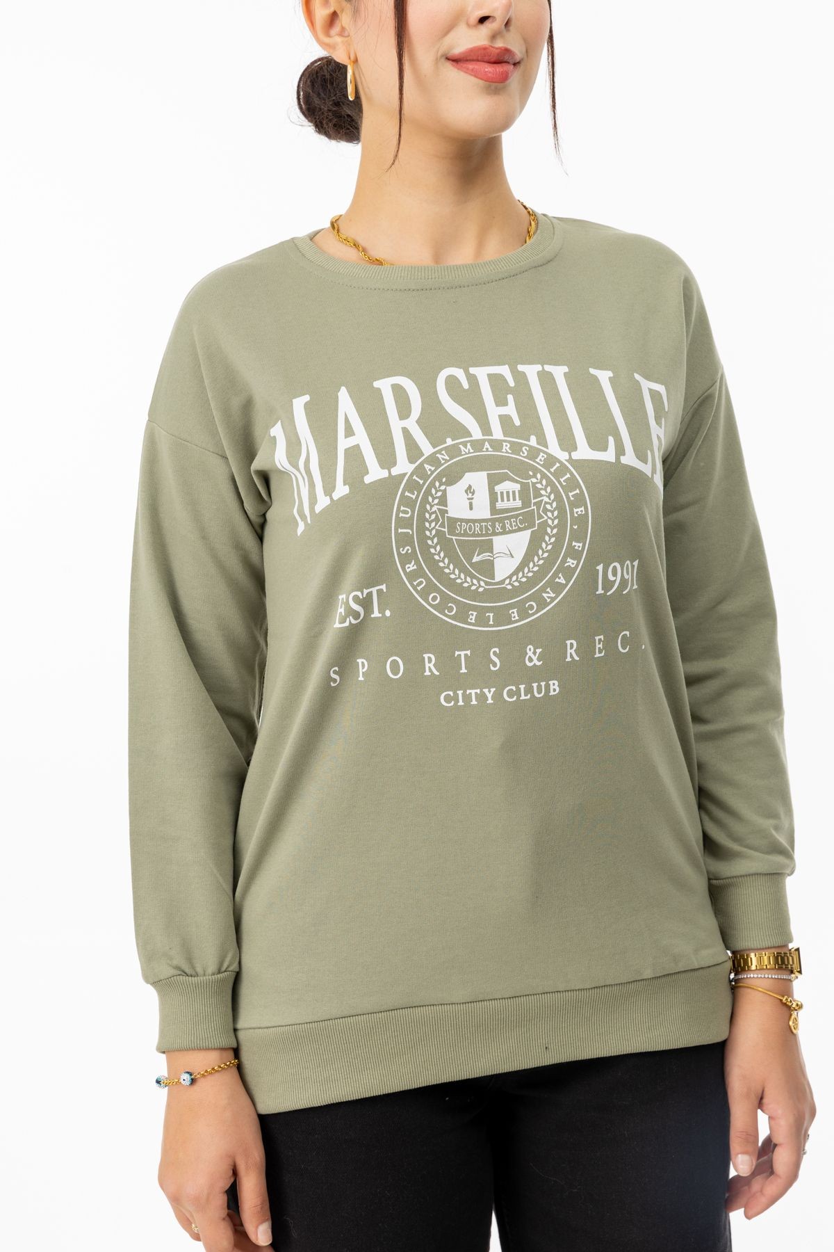 Yüksel Ergül 5940 İki İplik Baskılı Sweatshirt