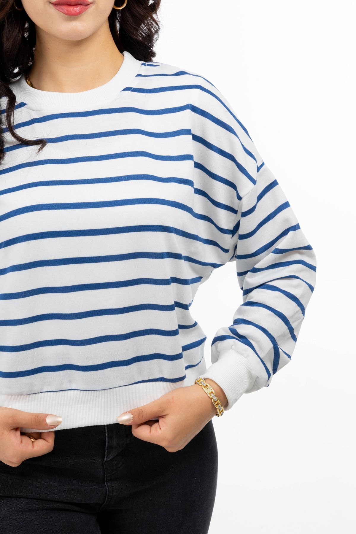 Yüksel Ergül 5949 Çizgili Sweatshirt