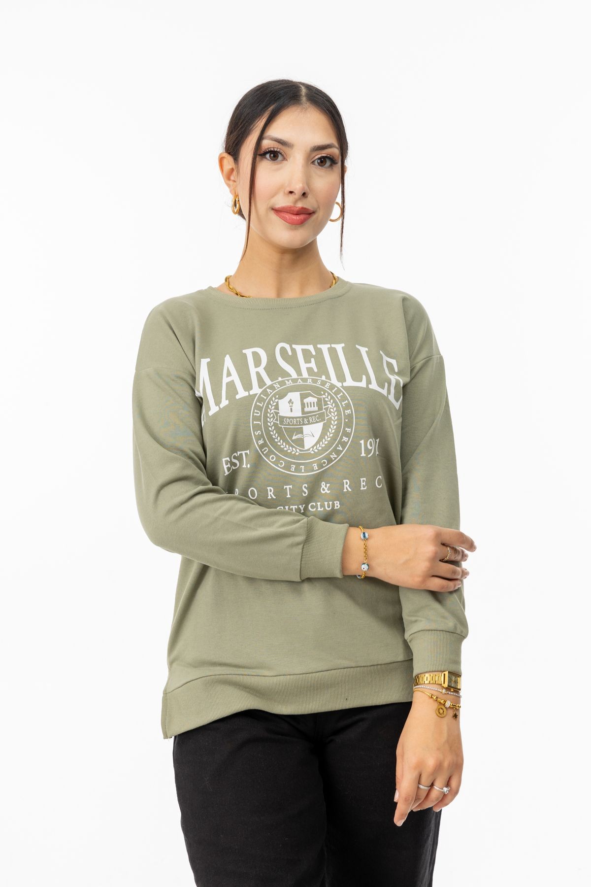 Yüksel Ergül 5940 İki İplik Baskılı Sweatshirt