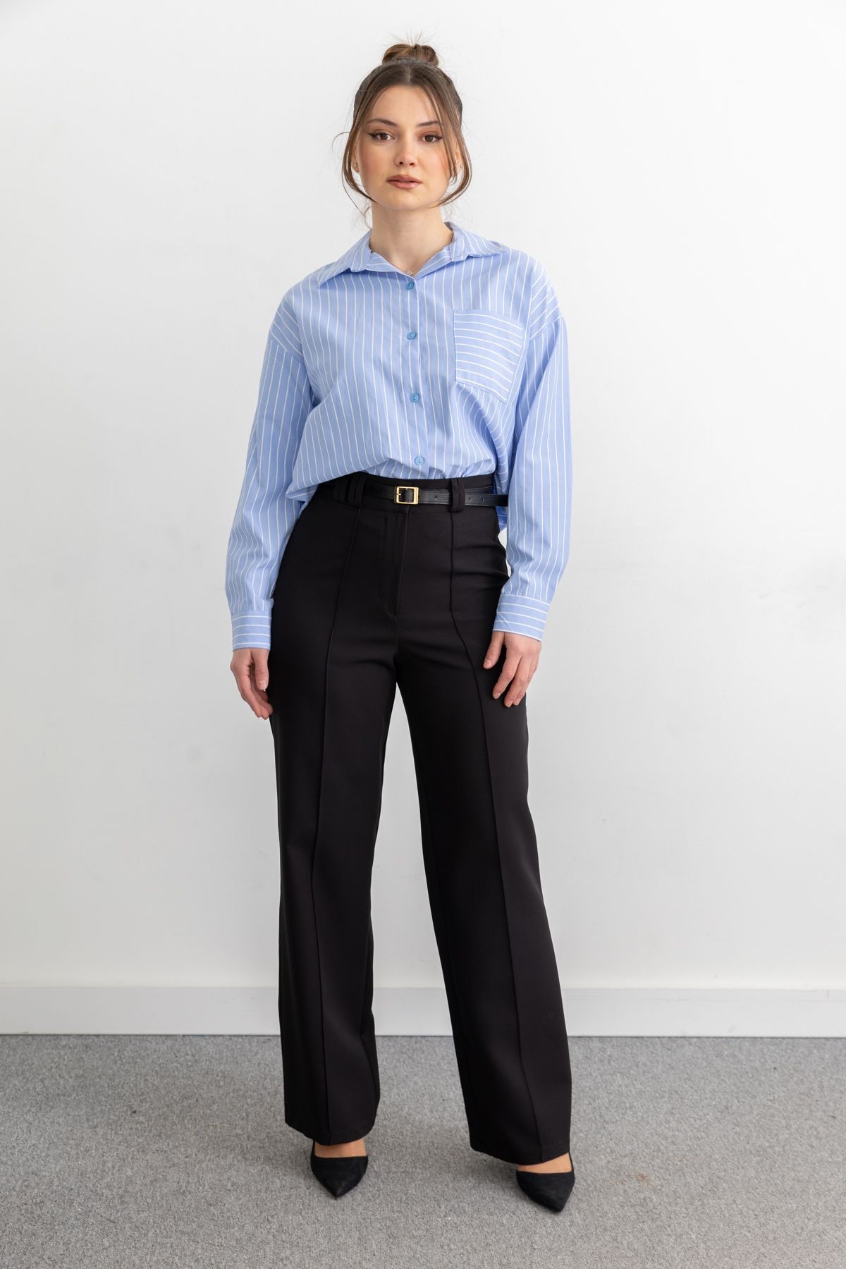 3080 Double Kemerli Pantolon