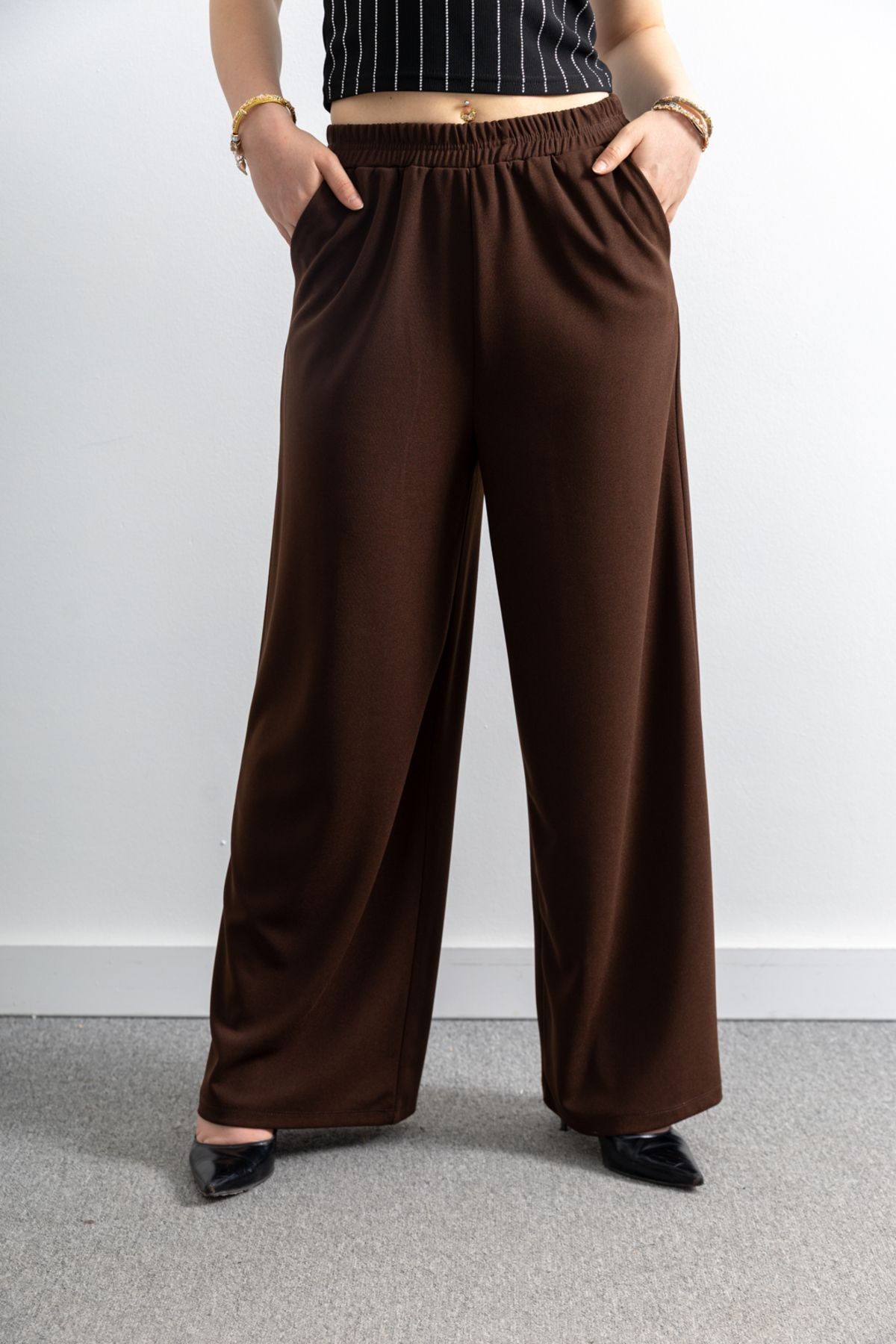 Kadın Scuba Krep Oversize Kesim Pantolon