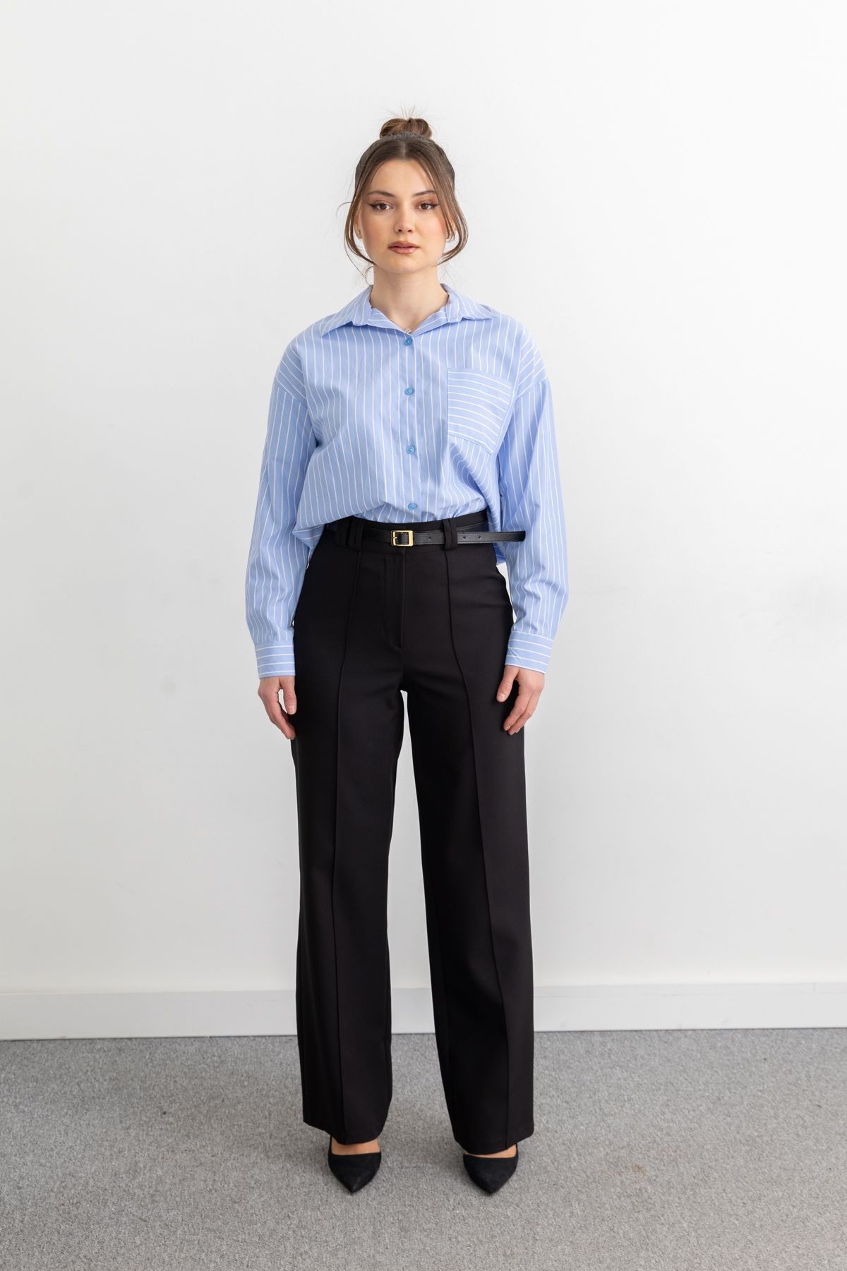 3080 Double Kemerli Pantolon image