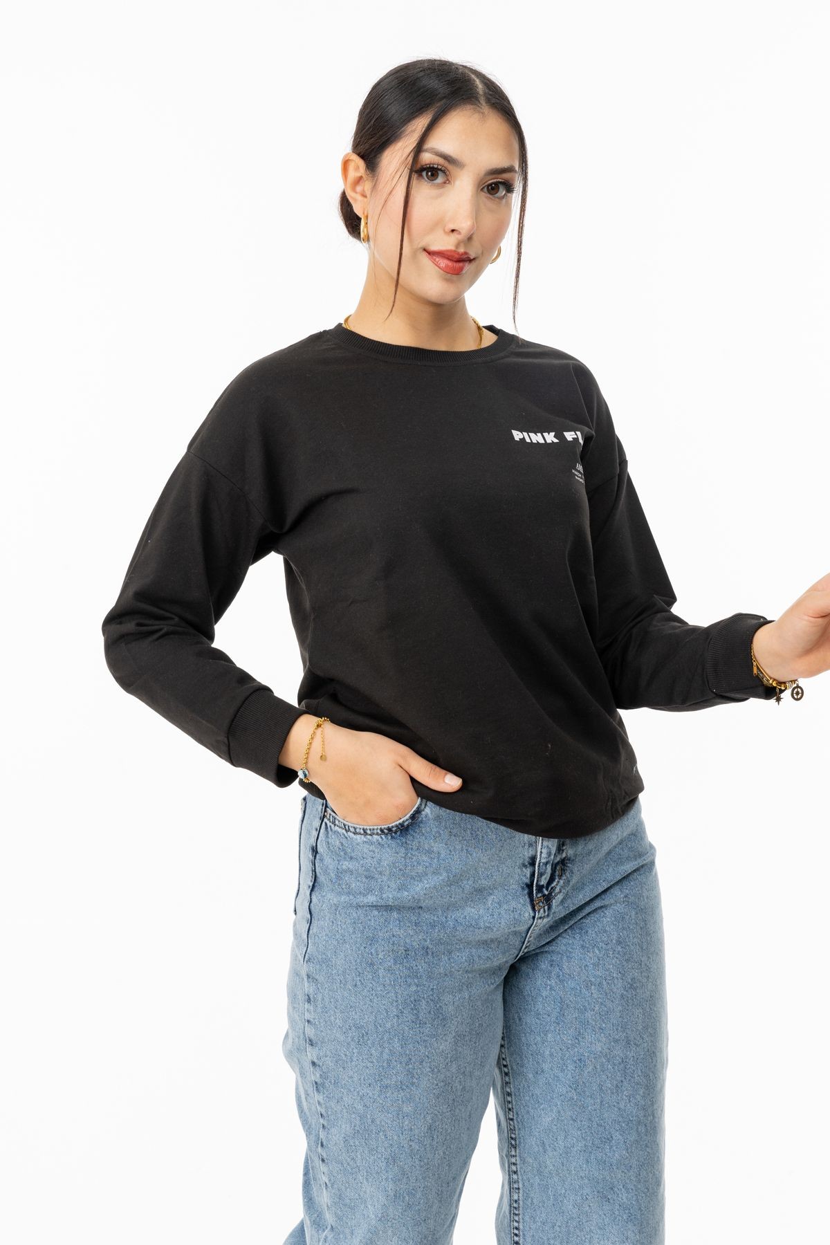 Yüksel Ergül 5940 İki İplik Baskılı Sweatshirt image