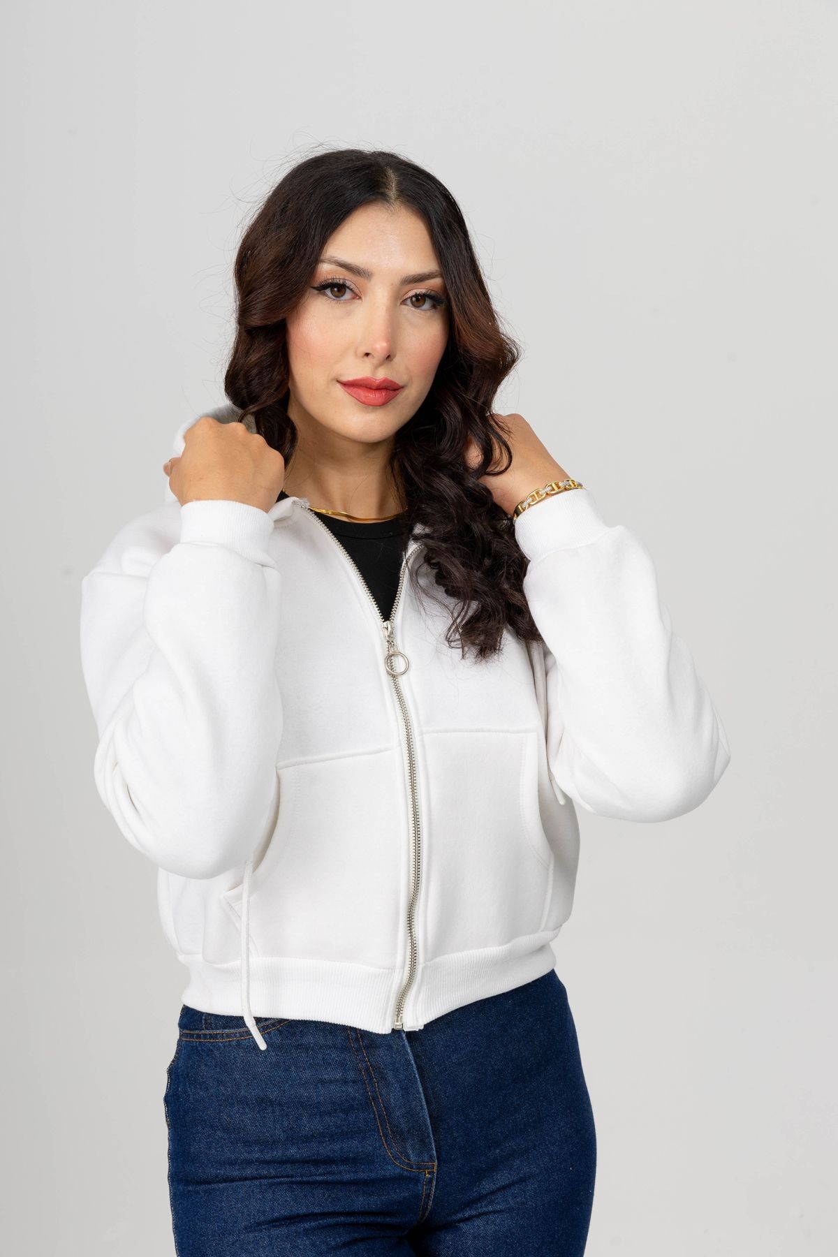 Yüksel Ergül 3856 Fermuarlı Mini Sweatshirt
