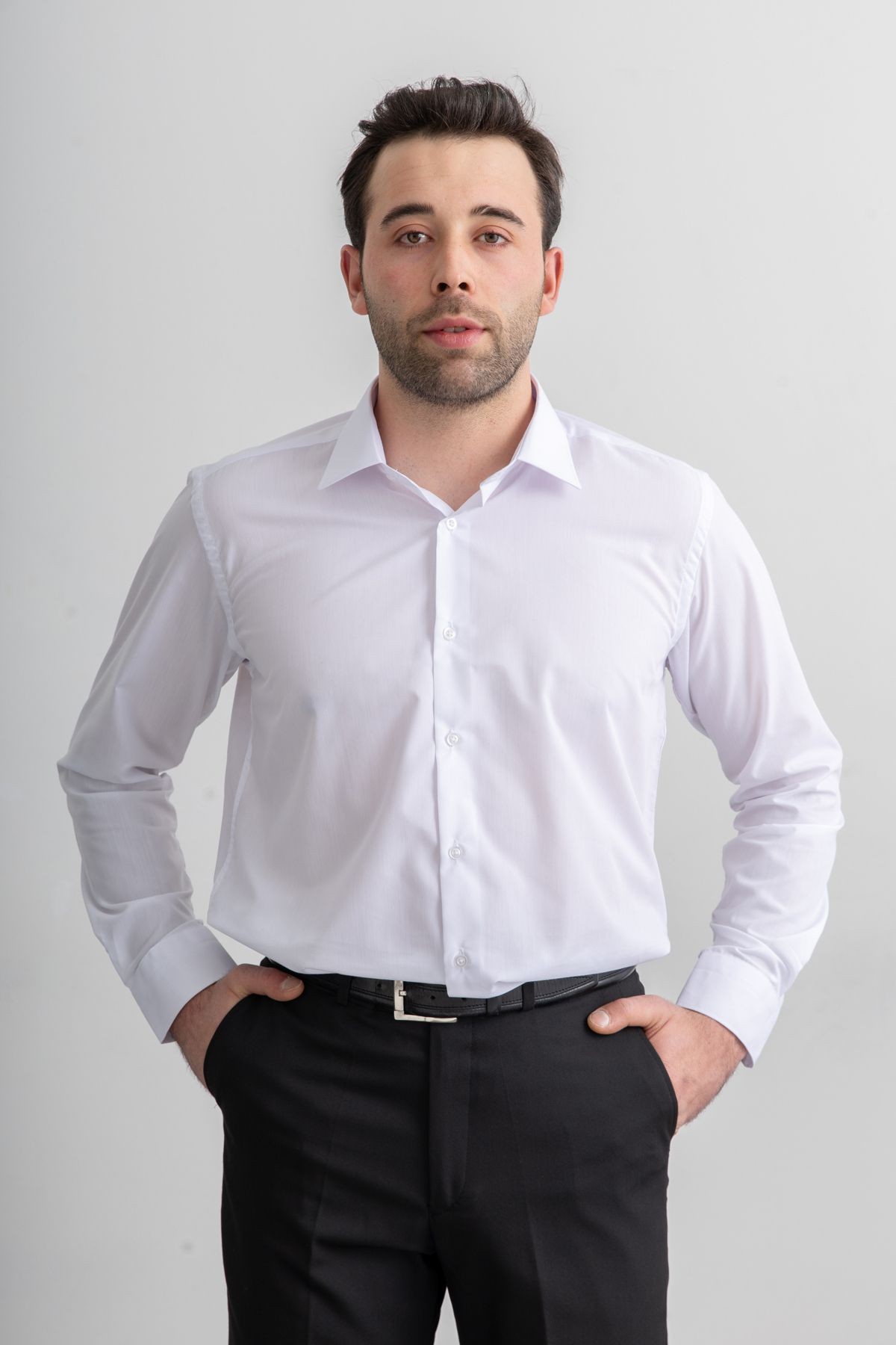 Erkek Kolay Ütülenebilir Slimfit Kesim Dar kesim gömlek