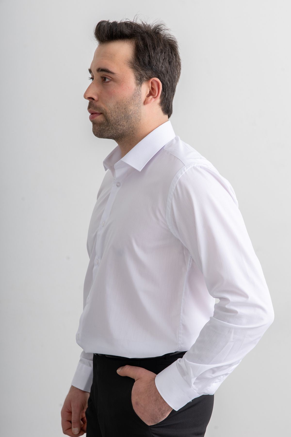 Erkek Kolay Ütülenebilir Slimfit Kesim Dar kesim gömlek