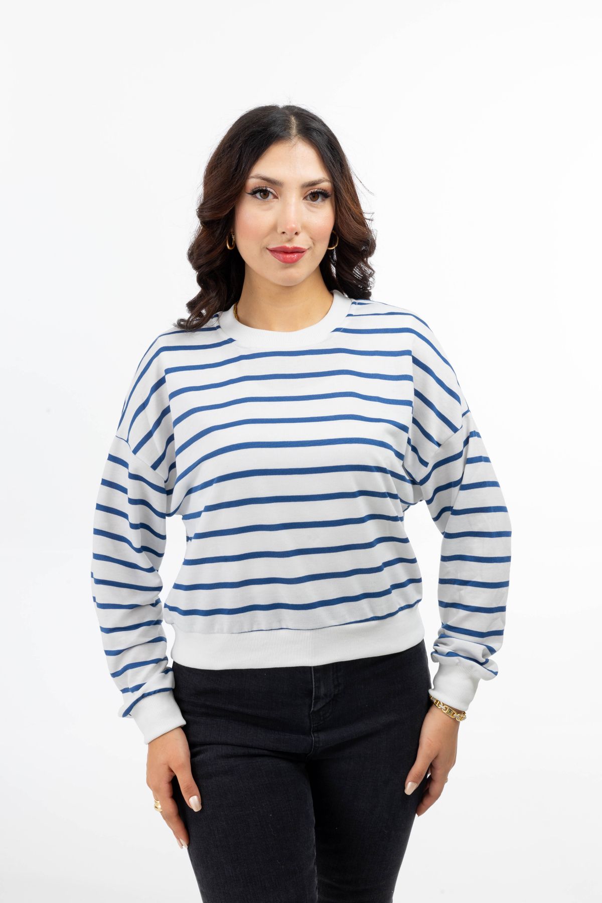 Yüksel Ergül 5949 Çizgili Sweatshirt