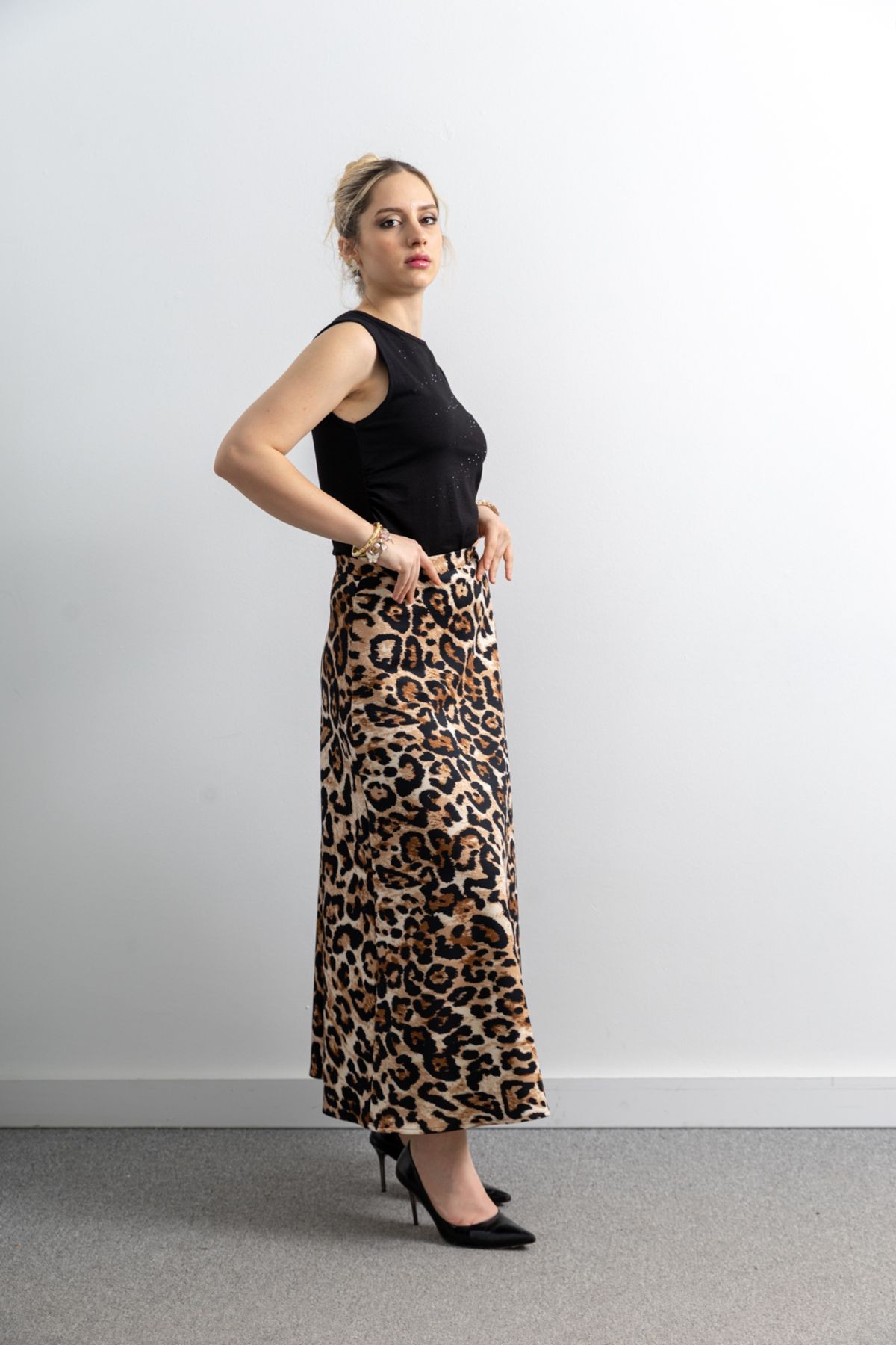 Leopar Desenli Scuba Etek